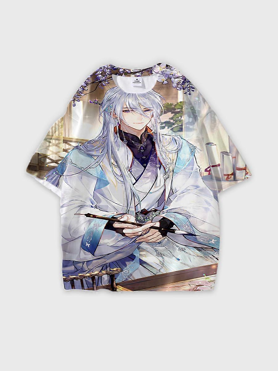 T-shirt round neck Animation Character Pattern loose short sleeve E1021