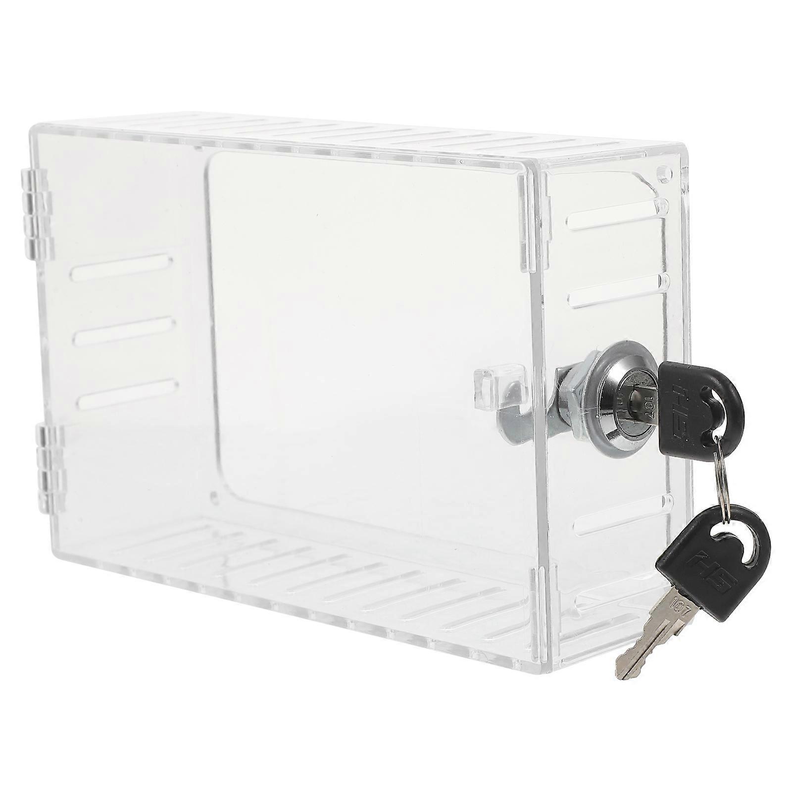 Thermostat Lock Box Universal Design Thermostat Protector Home Use Transparent Acrylic Iron Temperature Control 1 Set