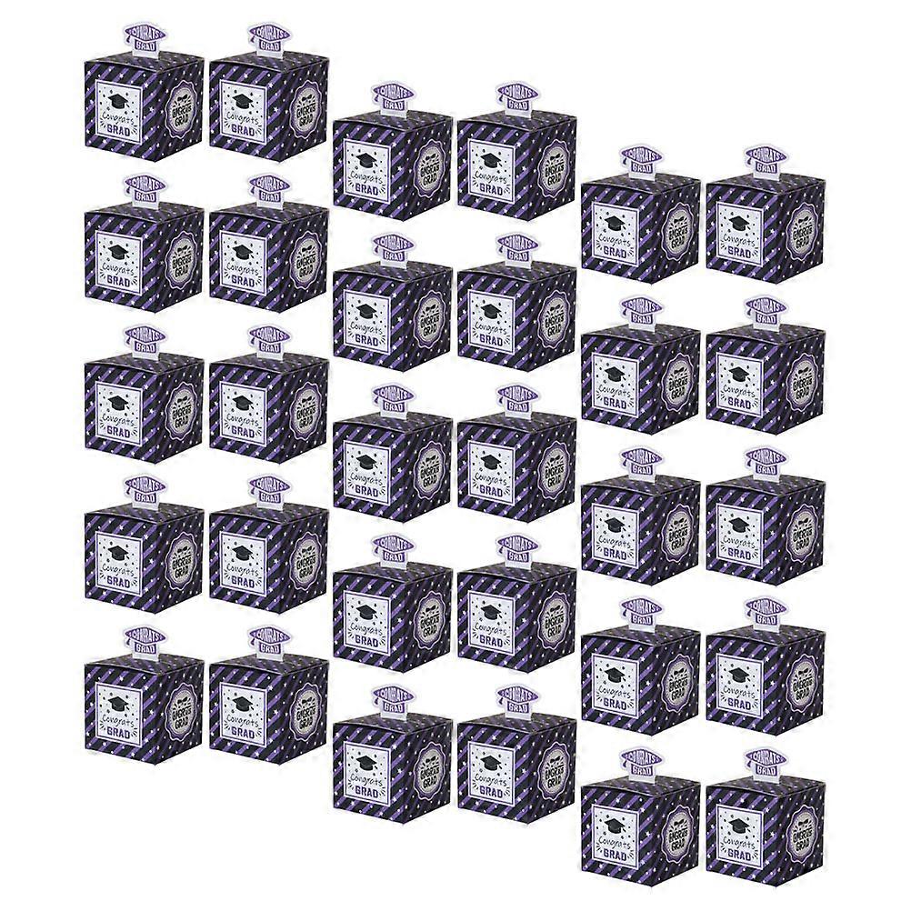 Candy Holder Graduation Theme Square Paper Storage Graduation Party Favor Containers 50Set
