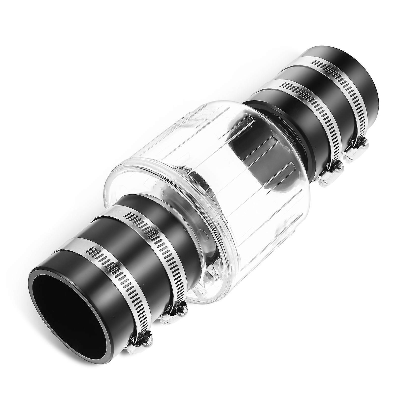 Black ABS Check Valve for Aquarium Silent Operation Prevents Backflow Easy to Use with 2 Inch Size