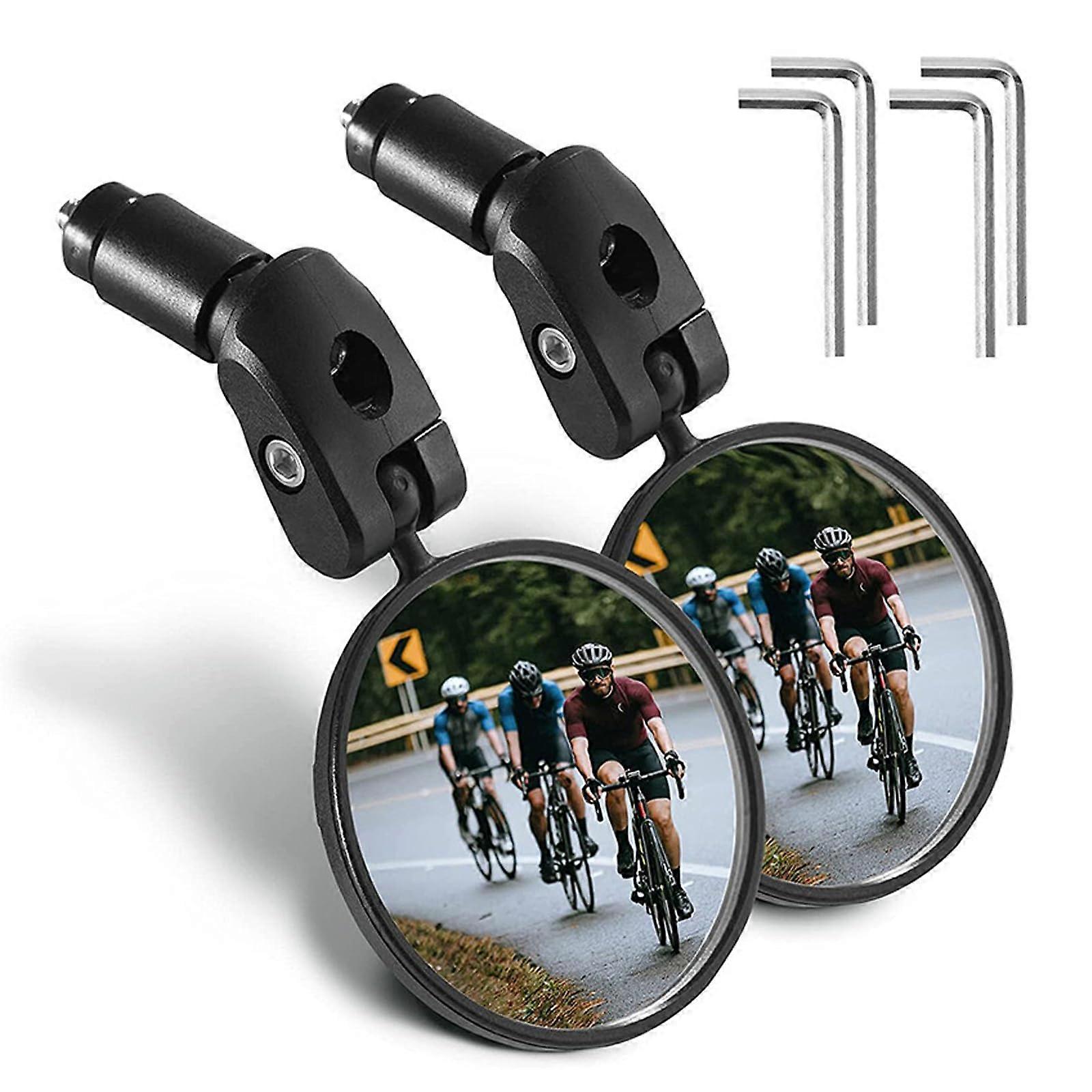 Bicycle Mirrors Pack of 2 - 360-Degree Rotatable and Foldable Rear View Handlebar Mirrors for Mountain and Road Bikes