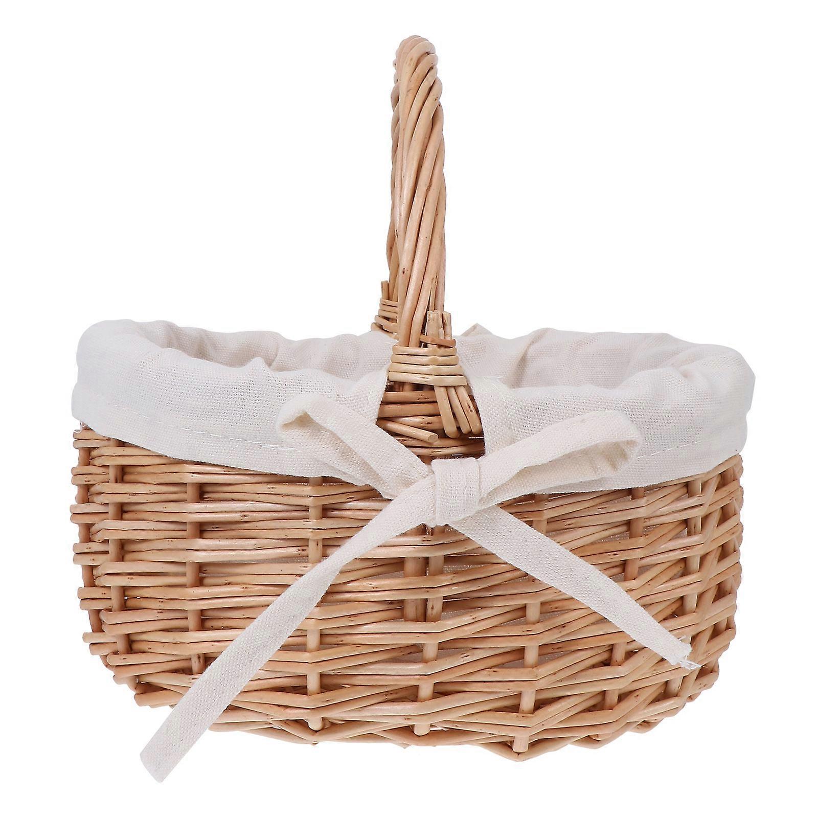 Khaki handvävd förvaringskorg tyg blomkorg för heminredning och förvaring 13.0 i