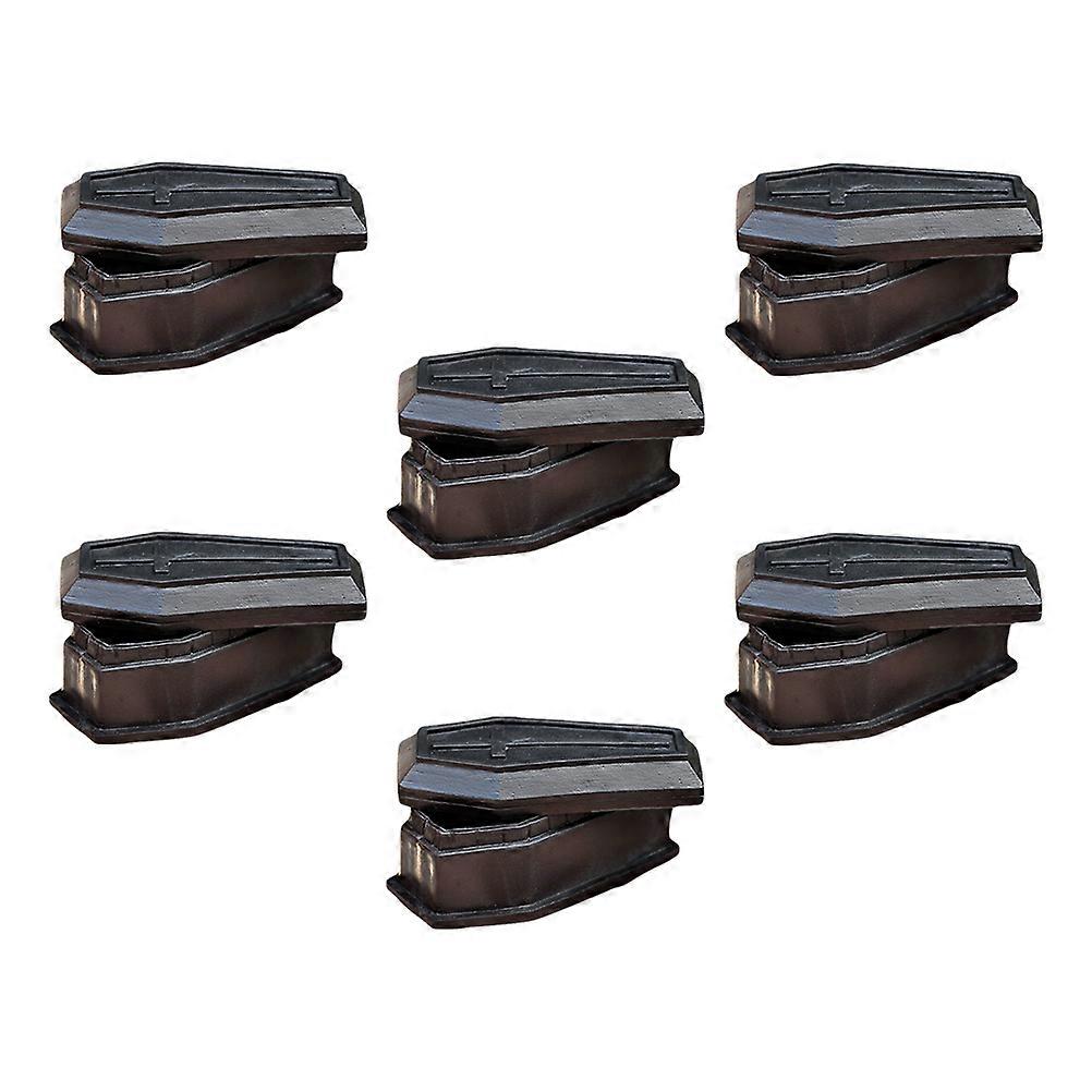 Black Plastic Coffin Treat Candy Box with Lids for Party Decor 6pcs