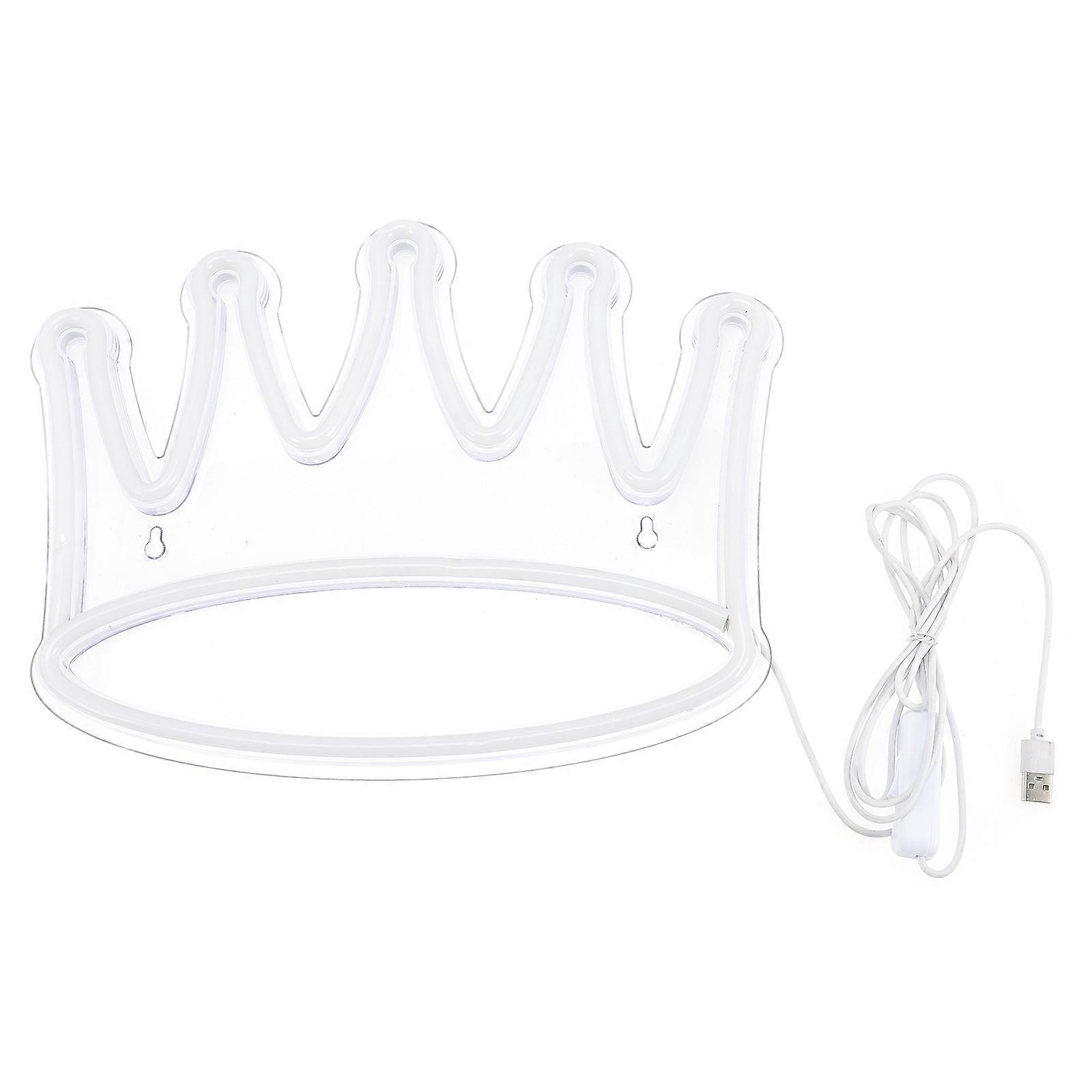 Crown Neon Sign Usb Powered Home Decor Enthusiasts 1Set