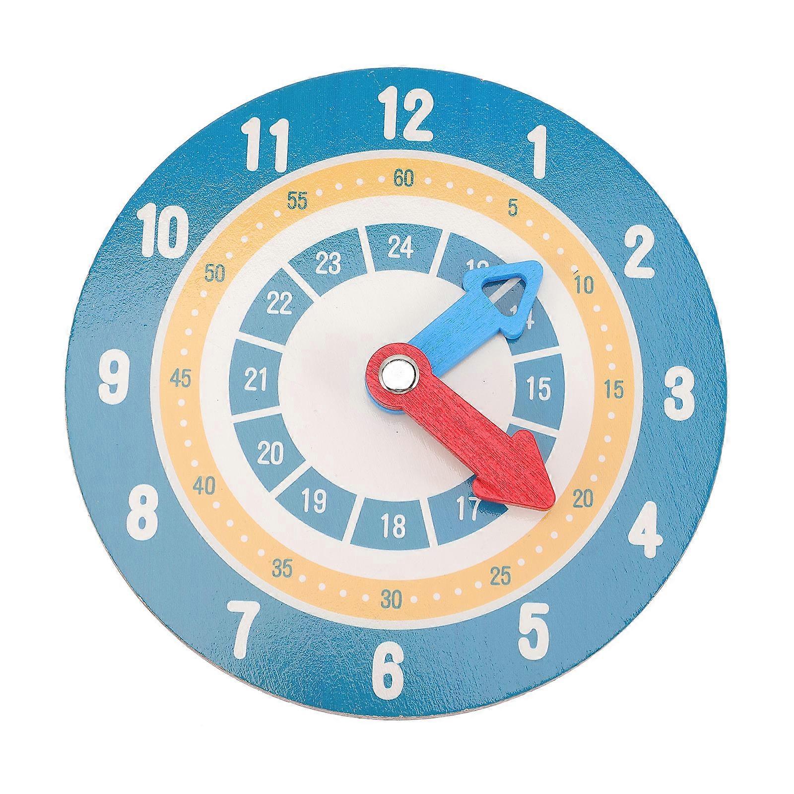 Teaching Clock For Kids Math Learning Educational Toy Home Education Round Assorted Color 1Pcs