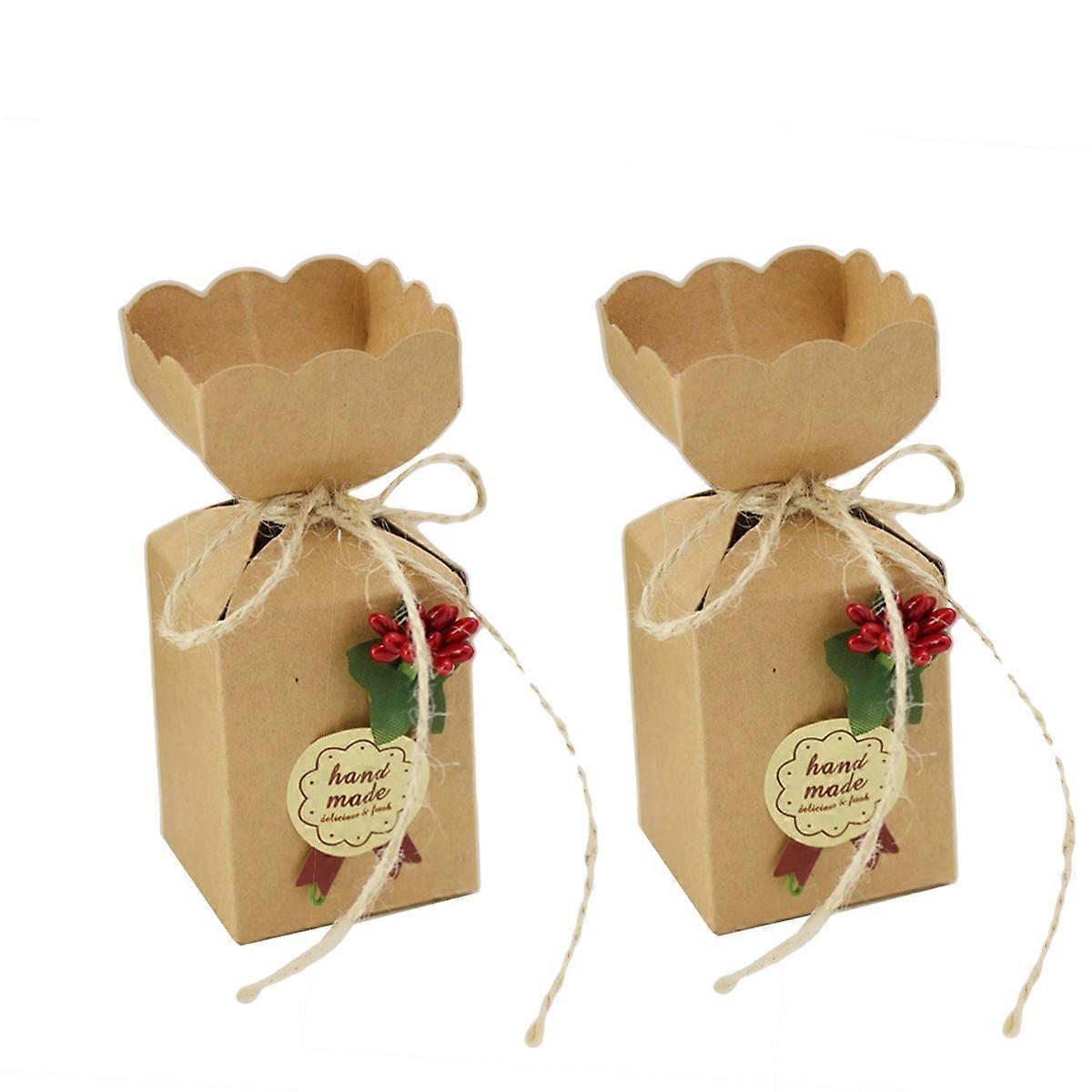 50Pcs Candy Containers Paper Boxes For Wedding Favors Birthday Halloween Parties Eco-Friendly Gift Boxes Elegant Design Assorted Color