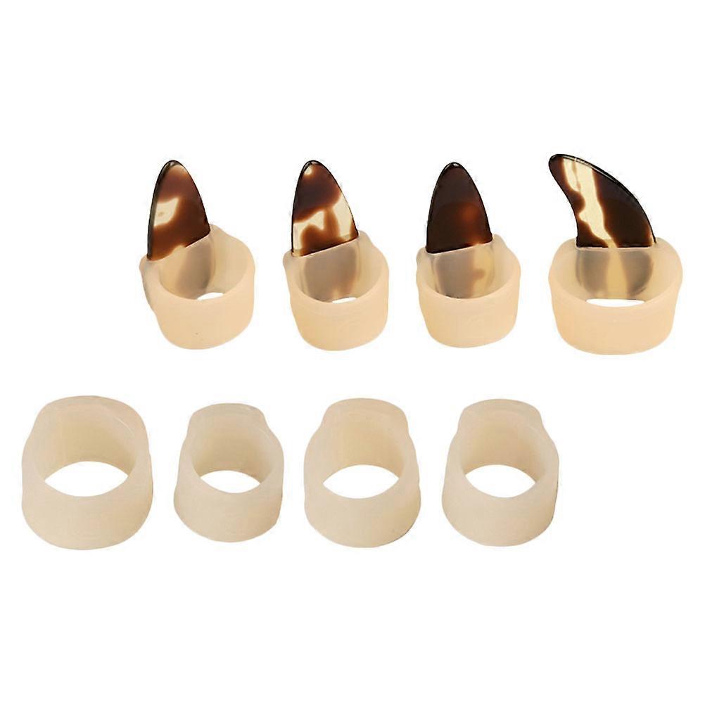 Breathable Nail Protectors for Guzheng Practice Beige Silicone 1 Set Easy to Use and Reusable
