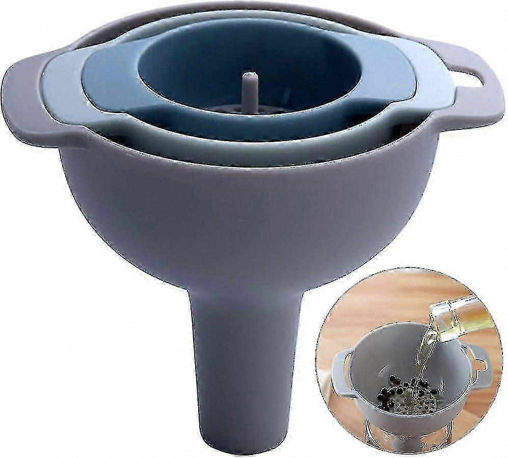 4-Piece Plastic Kitchen Funnels with Filter for Food and Jam Transfer