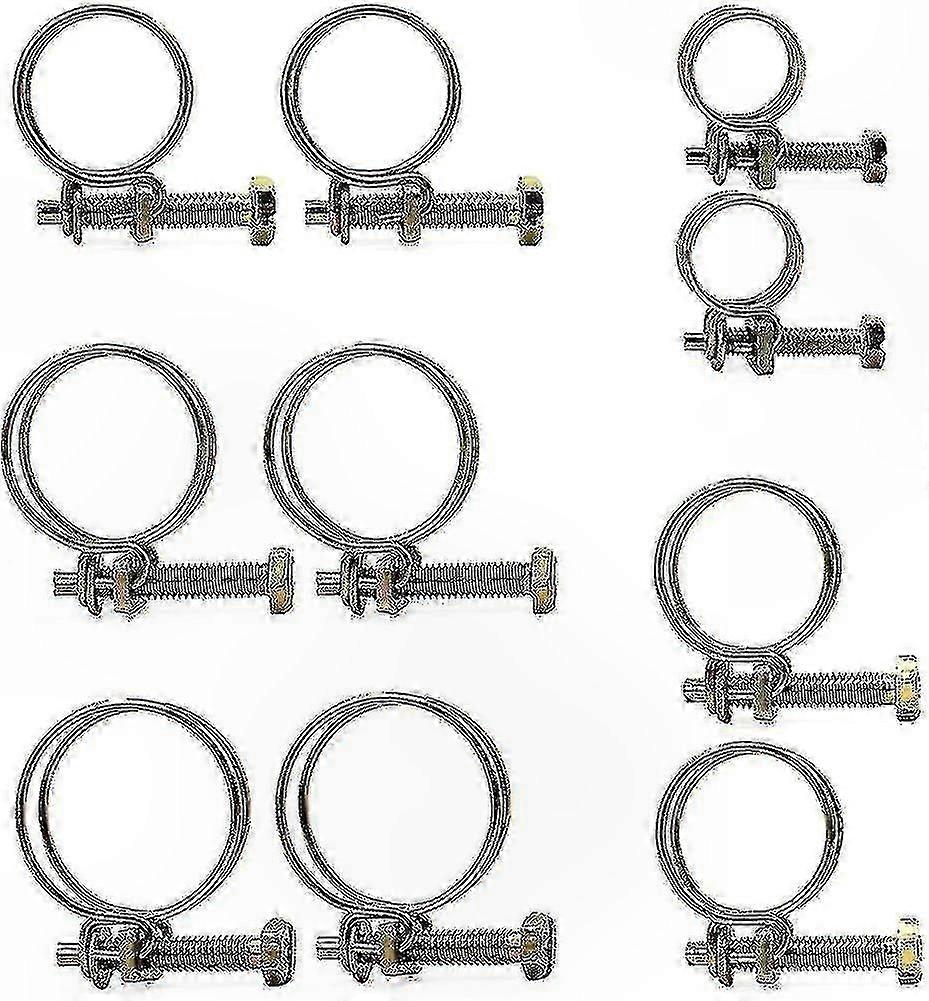 50pcs Stainless Steel Hose Clamps with Double Thread, Adjustable for Various Tubing Sizes