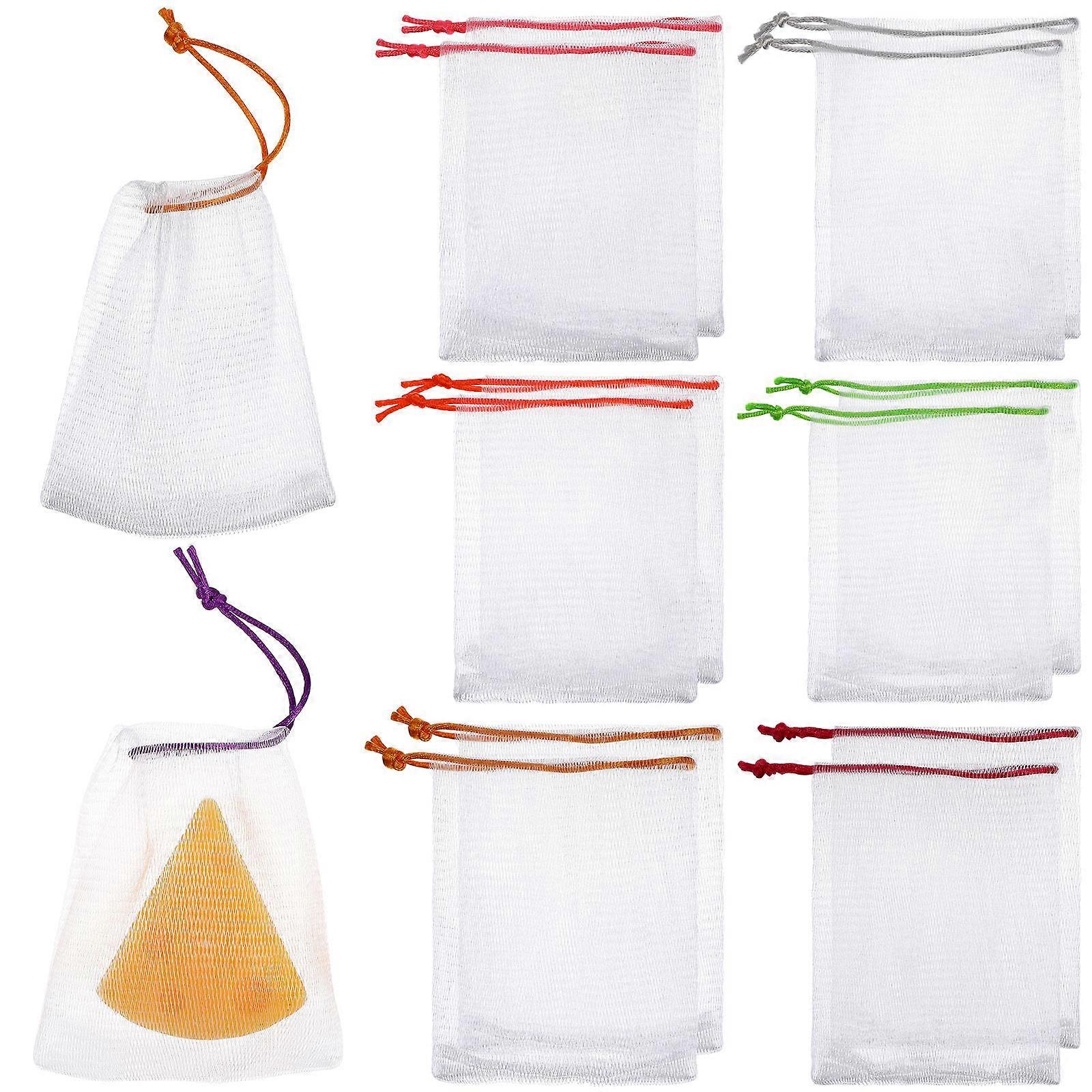 40 Pcs Soap Saver Bags with Drawstring Bubble Foaming Soap Mesh Bags for Shower Washing Bubble Foam Drying Soap