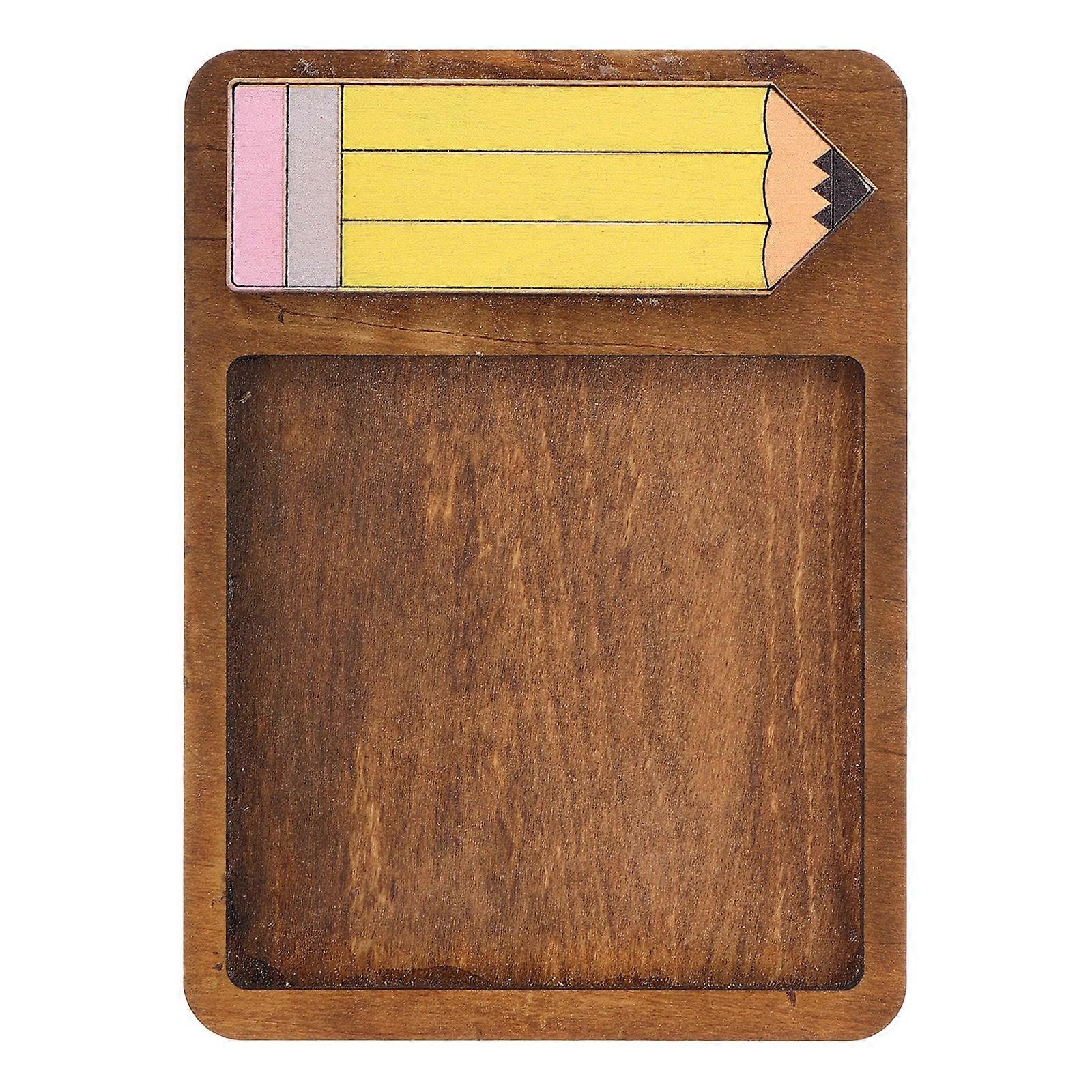 Wooden Memo Pad Holder Organizer Compact Desk Storage Stylish Natural Design Solid Construction Multi Purpose Memo Container Home Office Use