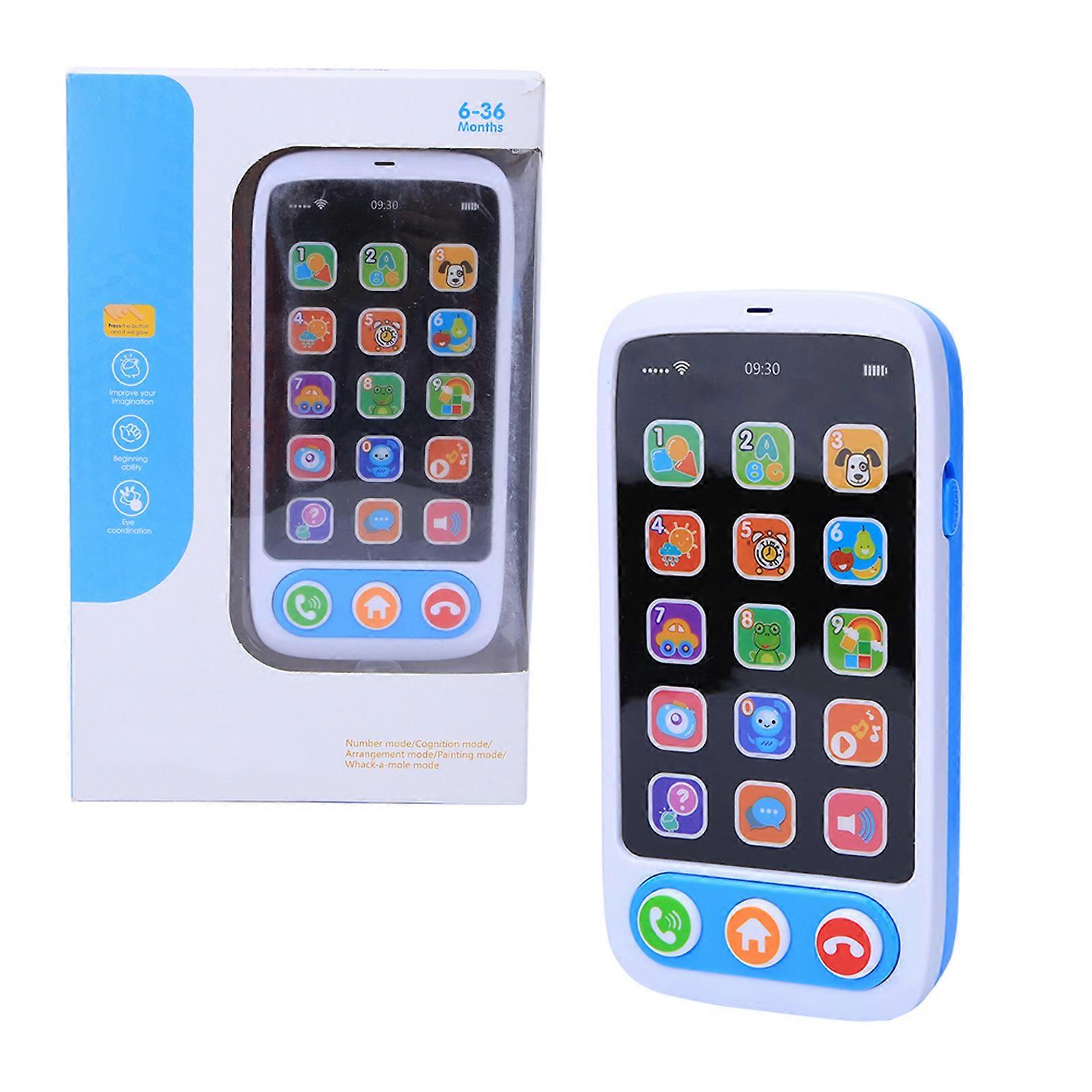 Simulated Smart Phone Music Light Toys Multifunctional Educational Kid Child GiftBlue