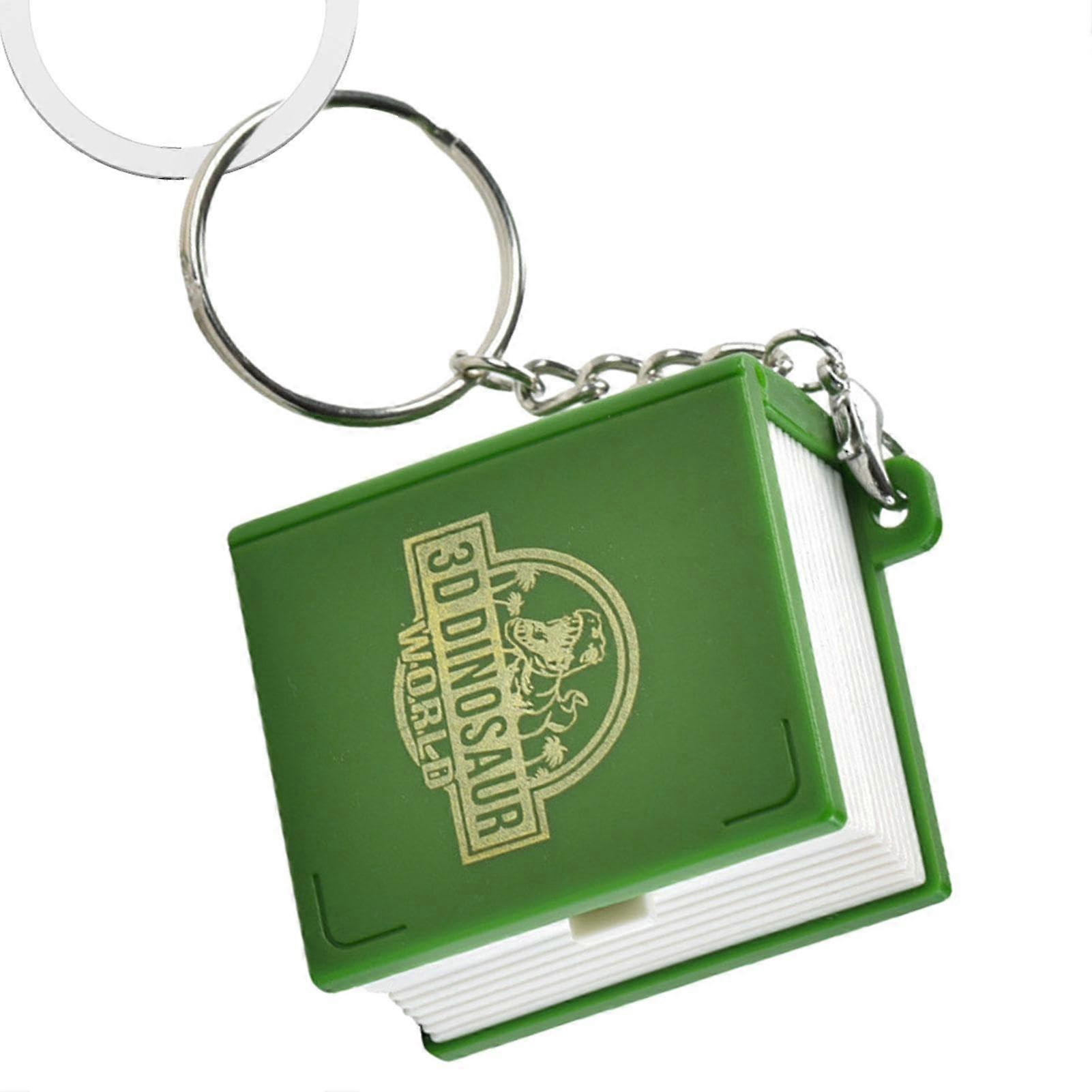 3D Dinosaur Book Keyring, Folding Bomb Keychain Toy for Kids, Green Dinosaur Astronaut Purse Ornament, Mini Size