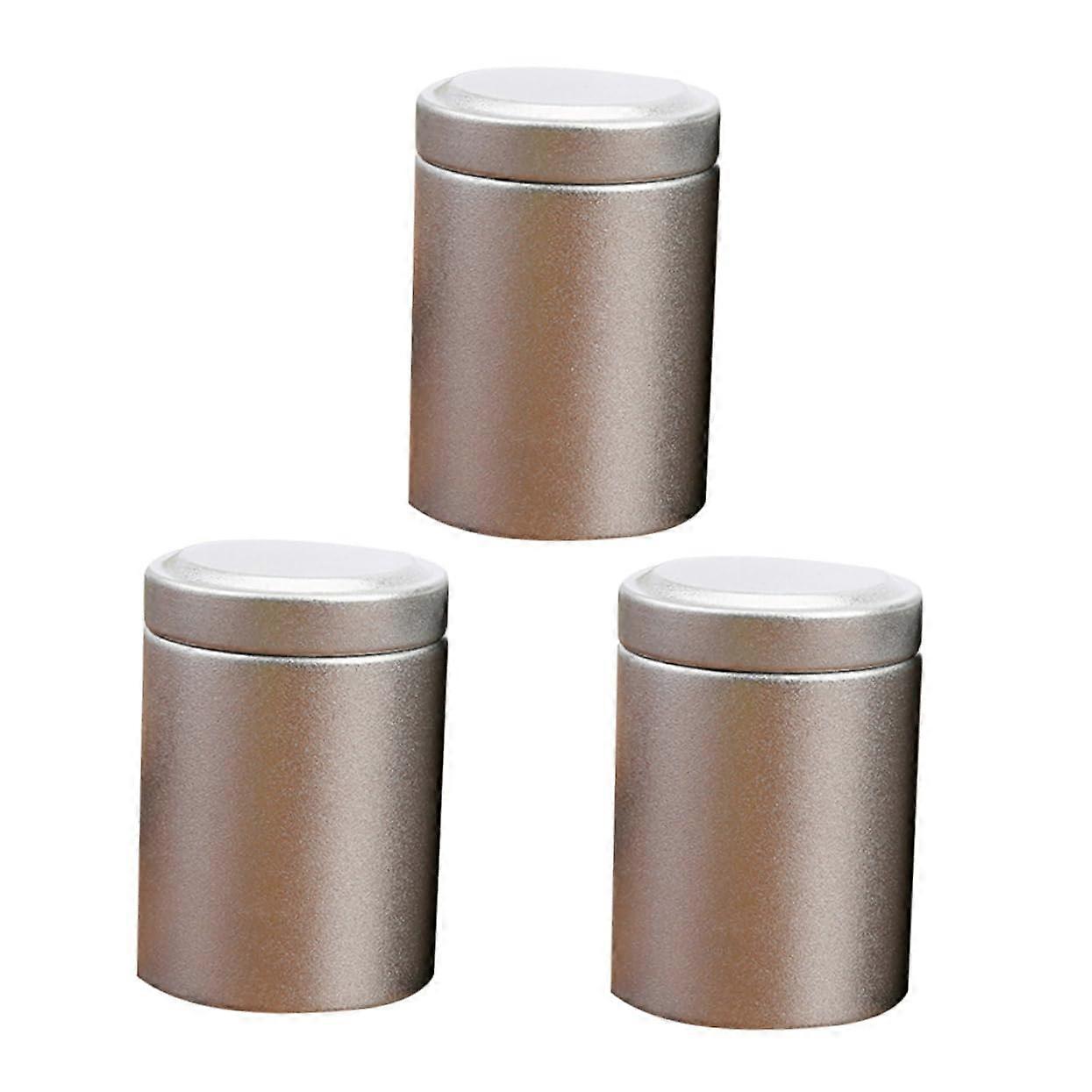1Satz Round Portable Tea Canister for Tea, Sweets, and Small Items - Random Color Selection, Durable Material, Ideal Storage Solution