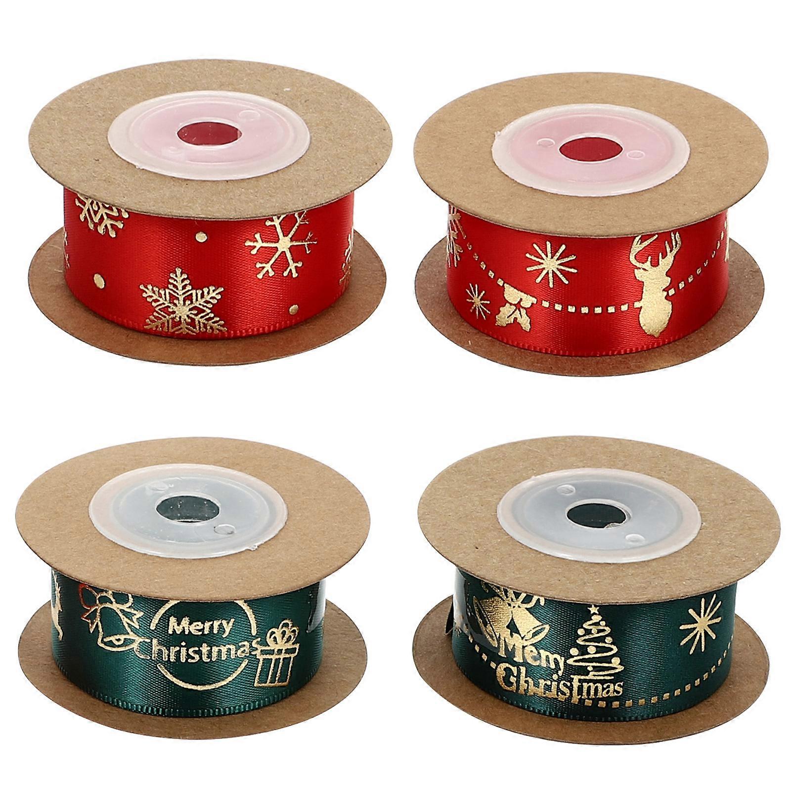 Christmas Gift Wrapping Ribbons For Friends And Families 4 Rolls 5 Yards Each Red Holiday Ribbon