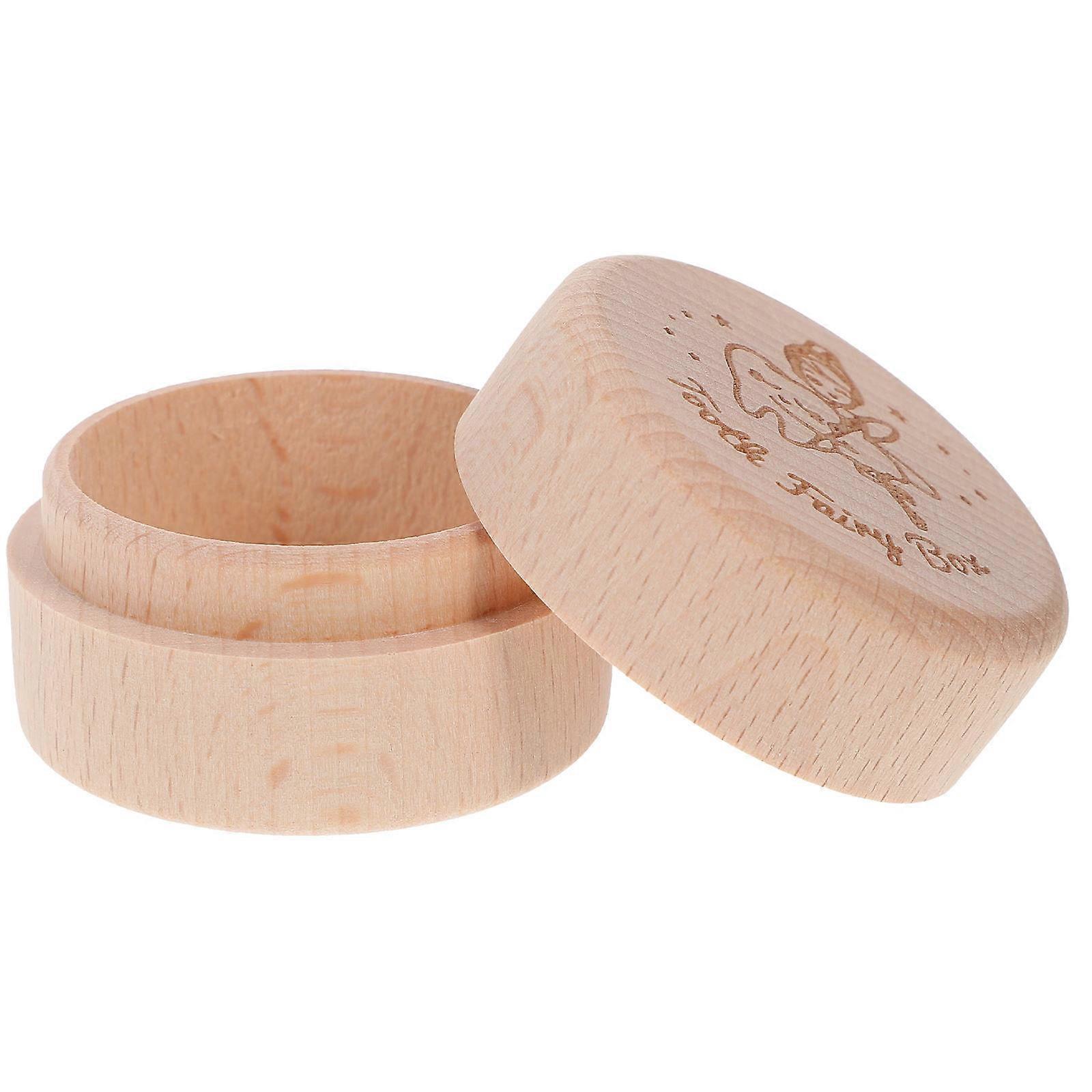 Wooden Teeth Storage Box for Fetal Hair and First Tooth Keepsake – Childhood Memory Gift for Boys