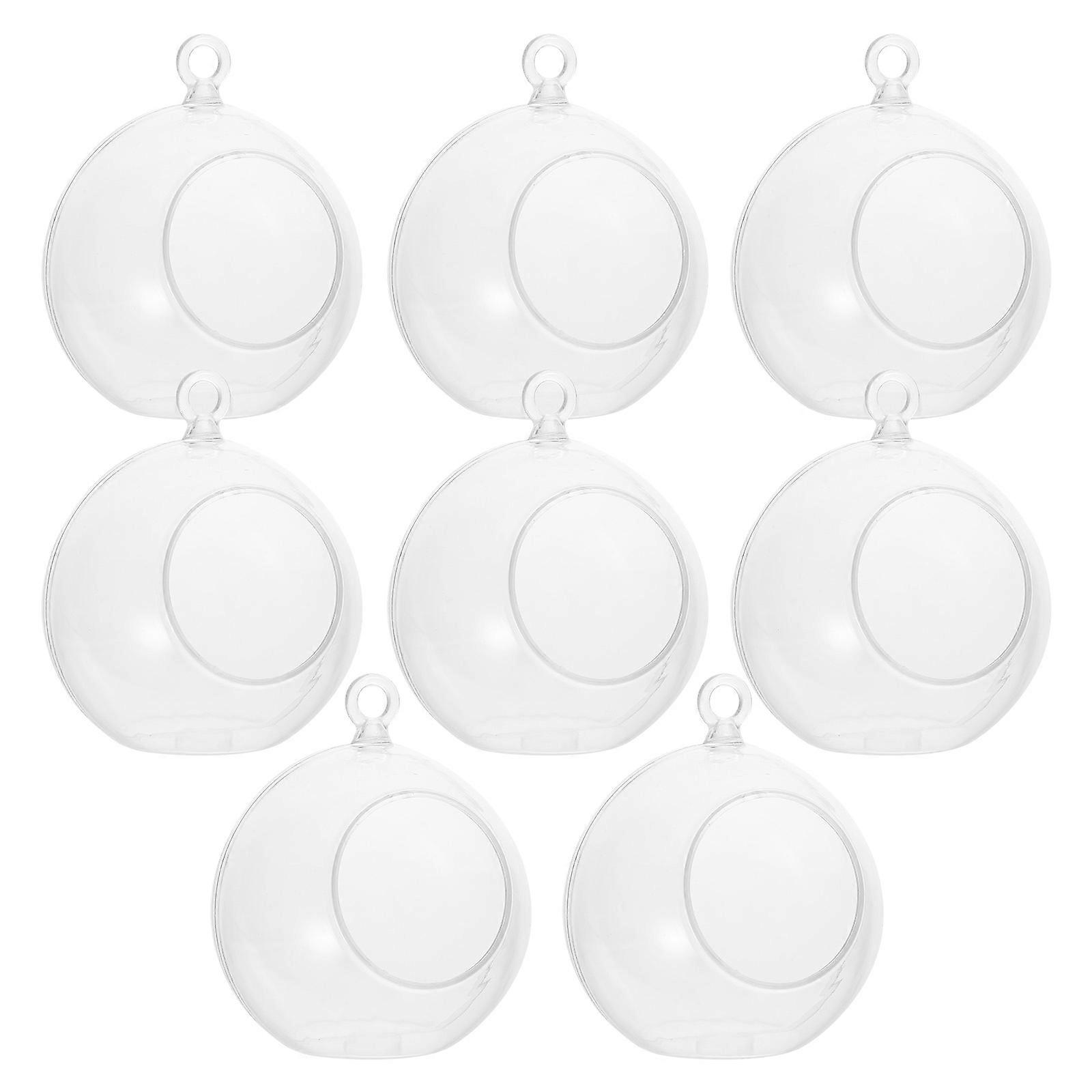 8pcs Clear Plastic Fillable Christmas Ornaments for Decoration with Easy Open Design