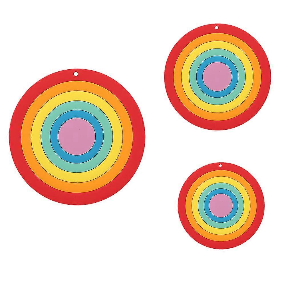 Silicone Placemat with Heat Insulation for Home Use Assorted Color Nonslip Thickened Design 3pcs