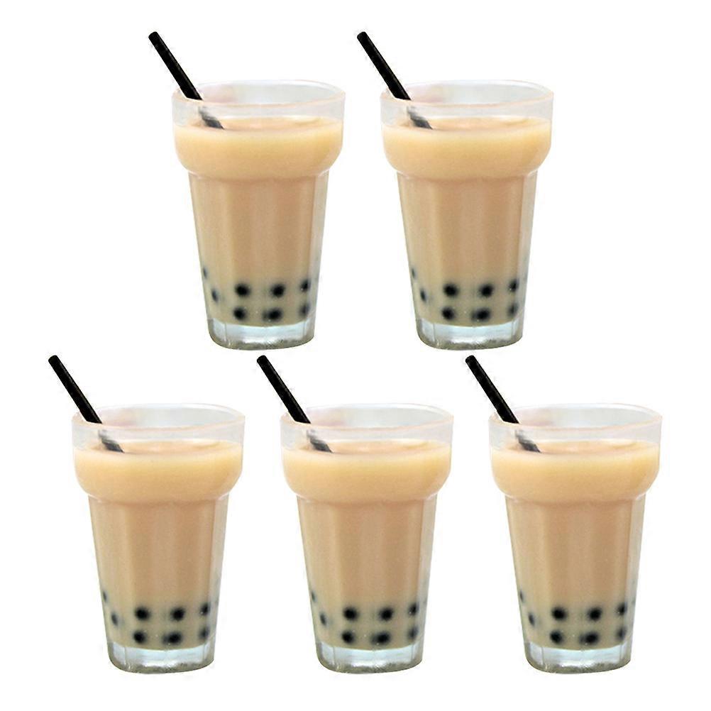 Tiny Drinks Model 5Pcs Miniature Design Perfect For Doll House Accessory And Milk Tea Lovers In Various Occasions