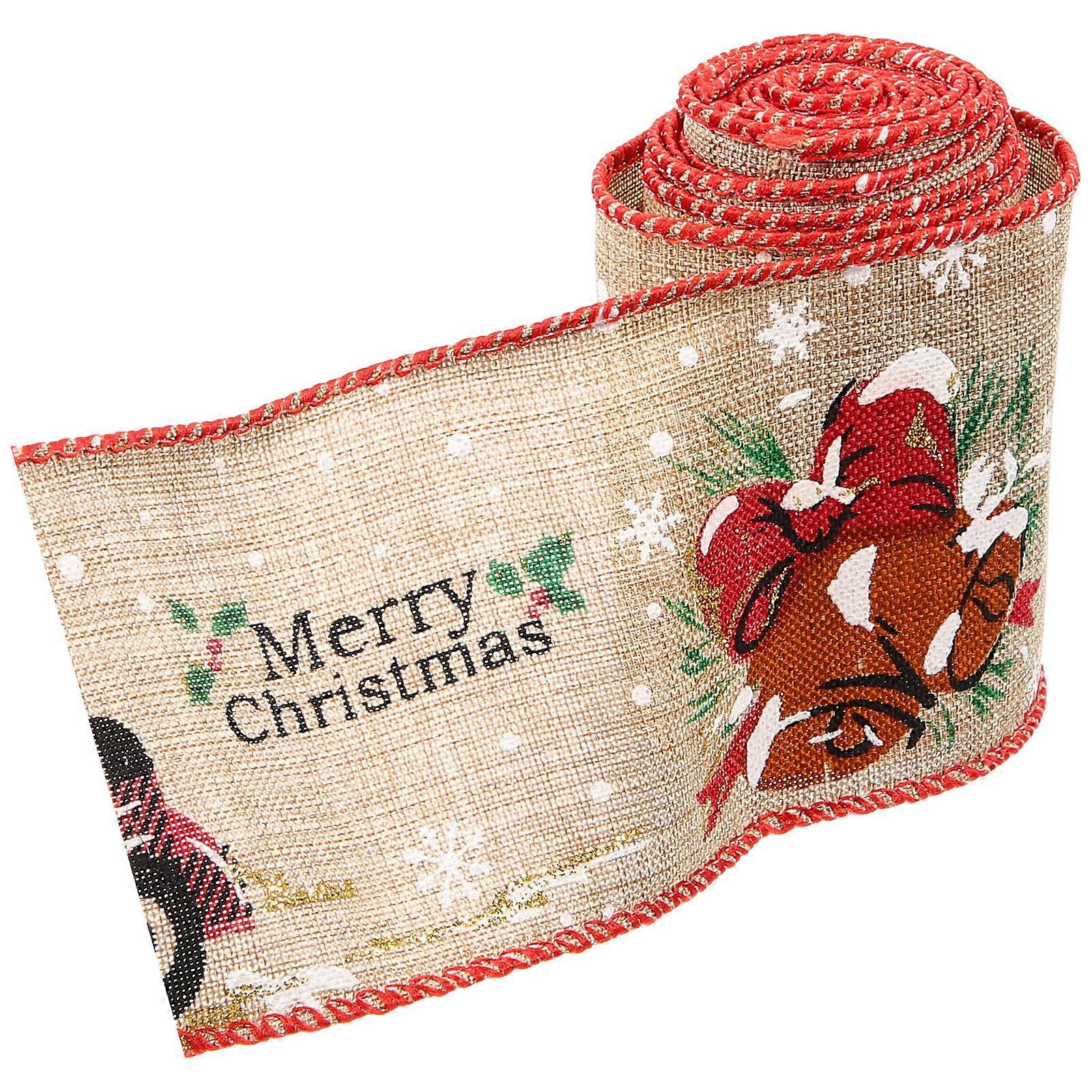Christmas Theme Decorative Ribbon For Gifts Wrapping Assorted Color 1 Roll DIY Crafts