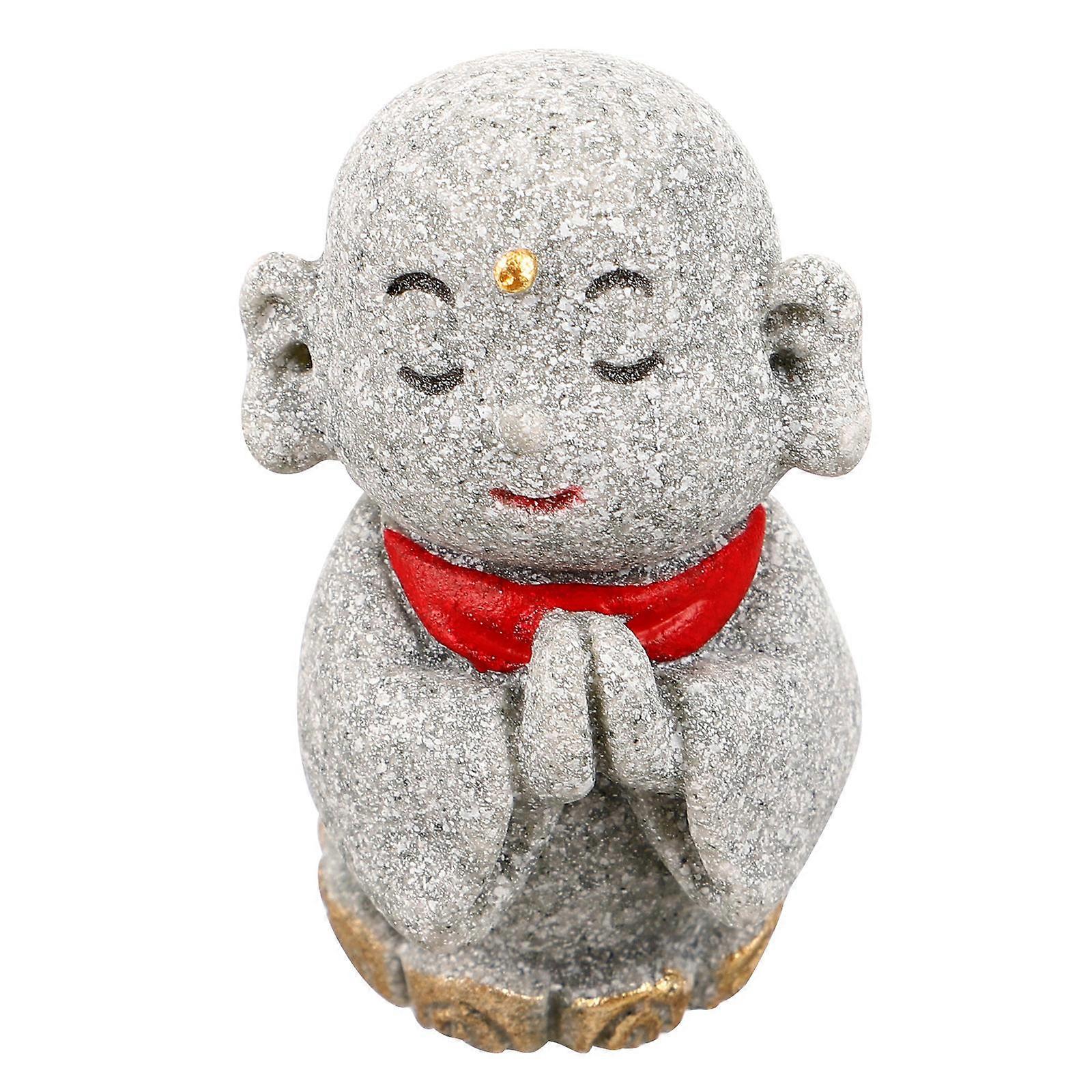 Small Monk Buddha Statue for Aquarium, Fish Tank & Desktop Decor – Lightweight, Wear Resistant Zen Ornament for Meditation Spaces