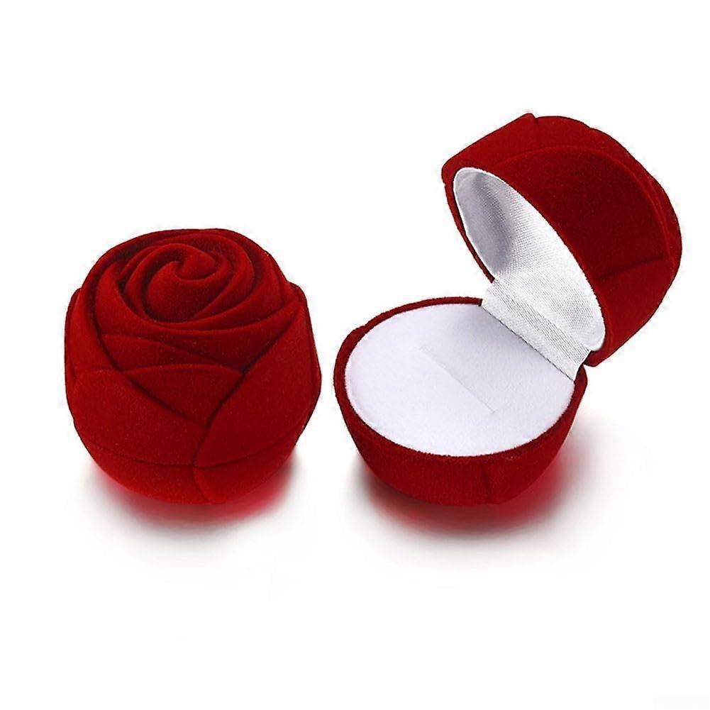 Stylish Rose-Shaped Jewelry Box with Flip Lid for Organizing Rings and Earrings, Compact Size and Elegant Design