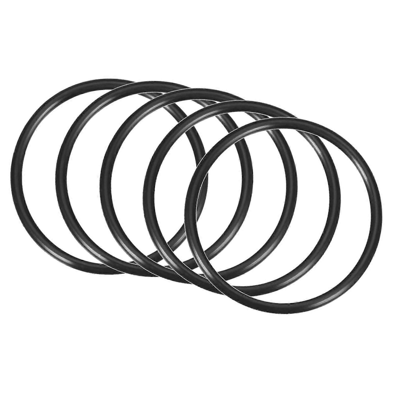 Nitrile Rubber Rings Sealing 65 mm x 57 mm x 4 mm for Tap Plumber Seal Connection, Black Pack of 5