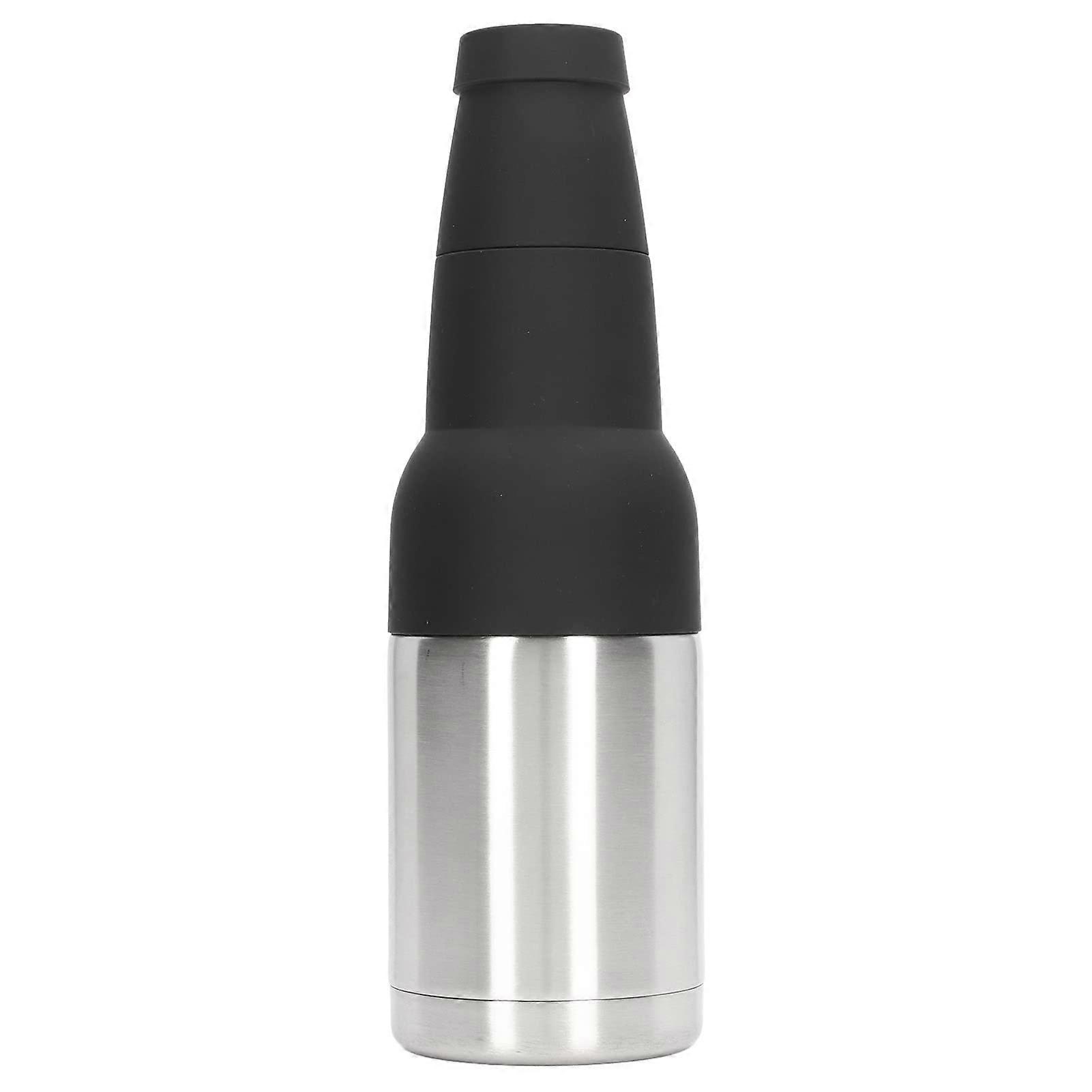 Vakuum Doppel Wand Flaschenträger Isolierung Kühllager Mit Flaschenöffner, Schwarz Edelstahl, Lebensdauer, Wärmeisolierung