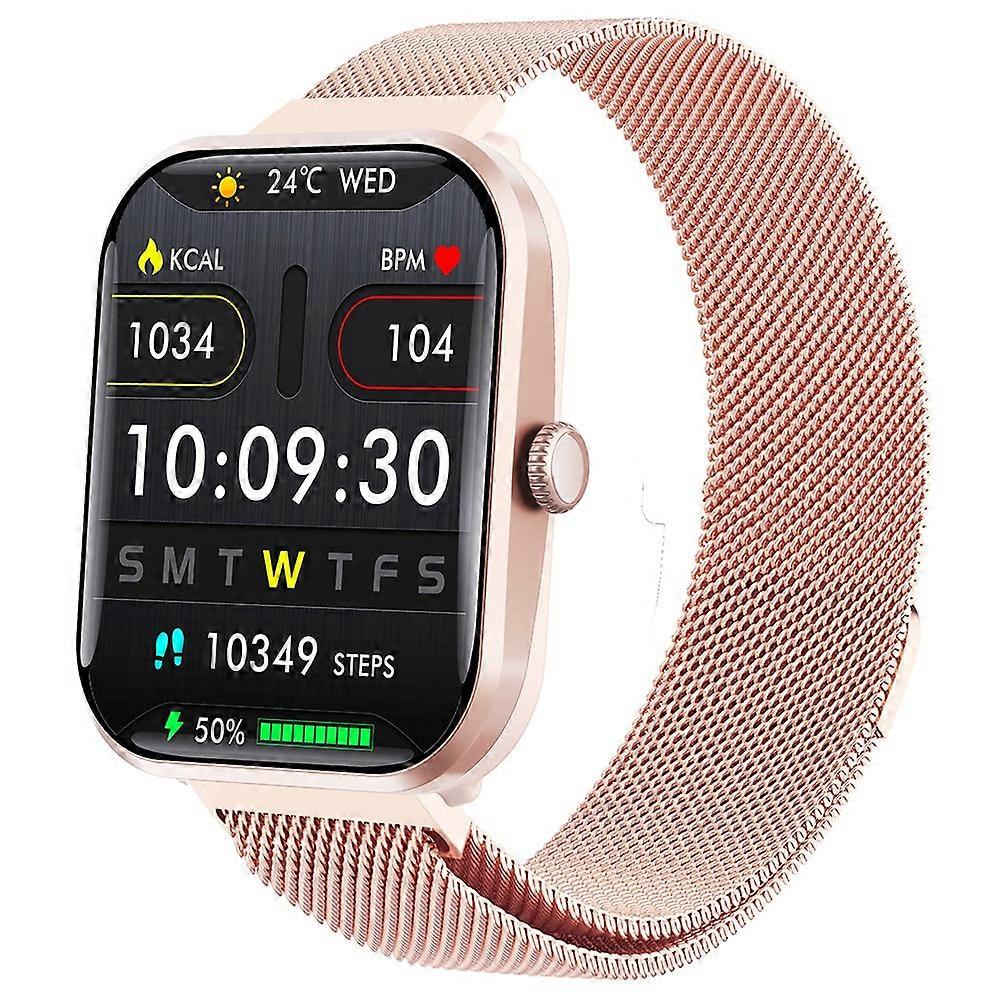 F96 Smart Watch SOS Bluetooth-compatible Call Blood Sugar Monitoring Fitness Tracker (Milanese