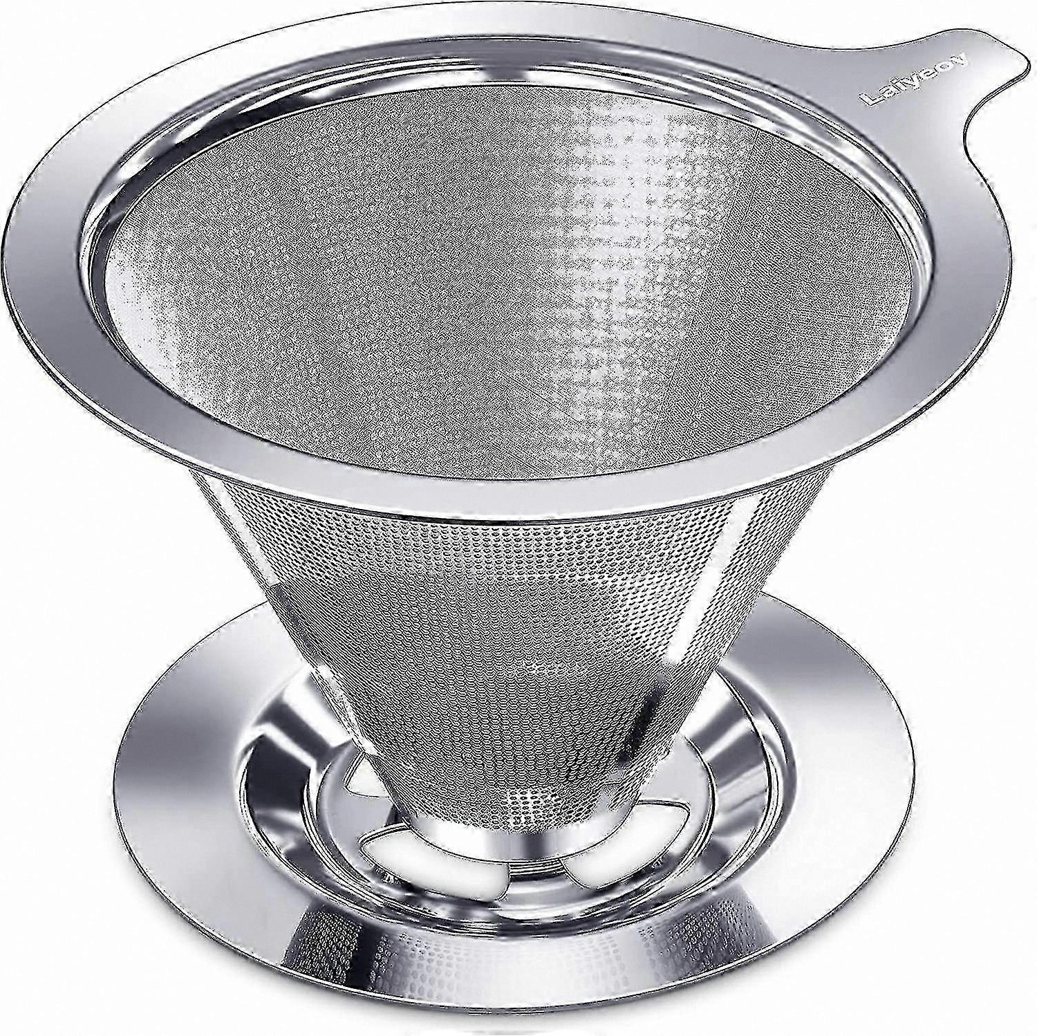 Stainless Steel Coffee Dripper, Reusable Paperless Filter for Pour Over Brewing