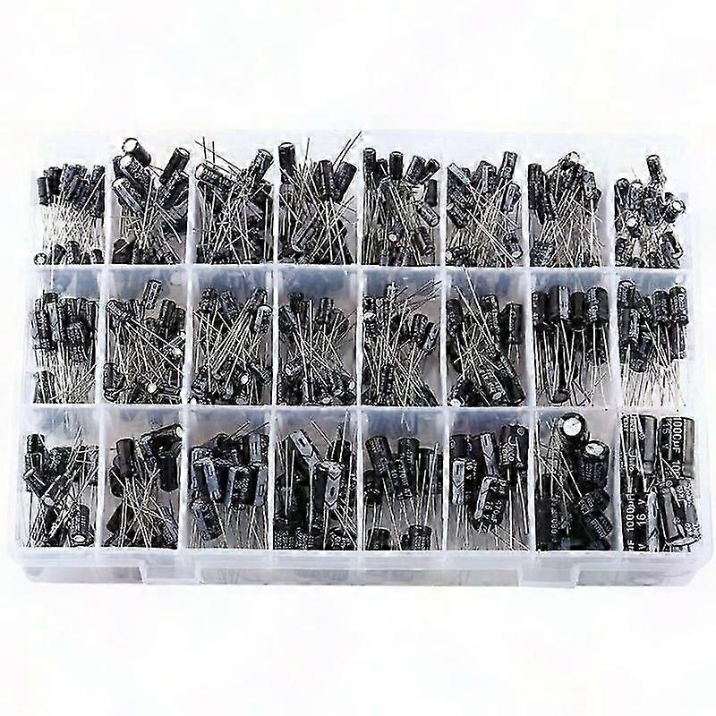 500Pcs 24 Values Electrolytic Capacitor Kit (0.1uF-1000uF) for Electronics Projects