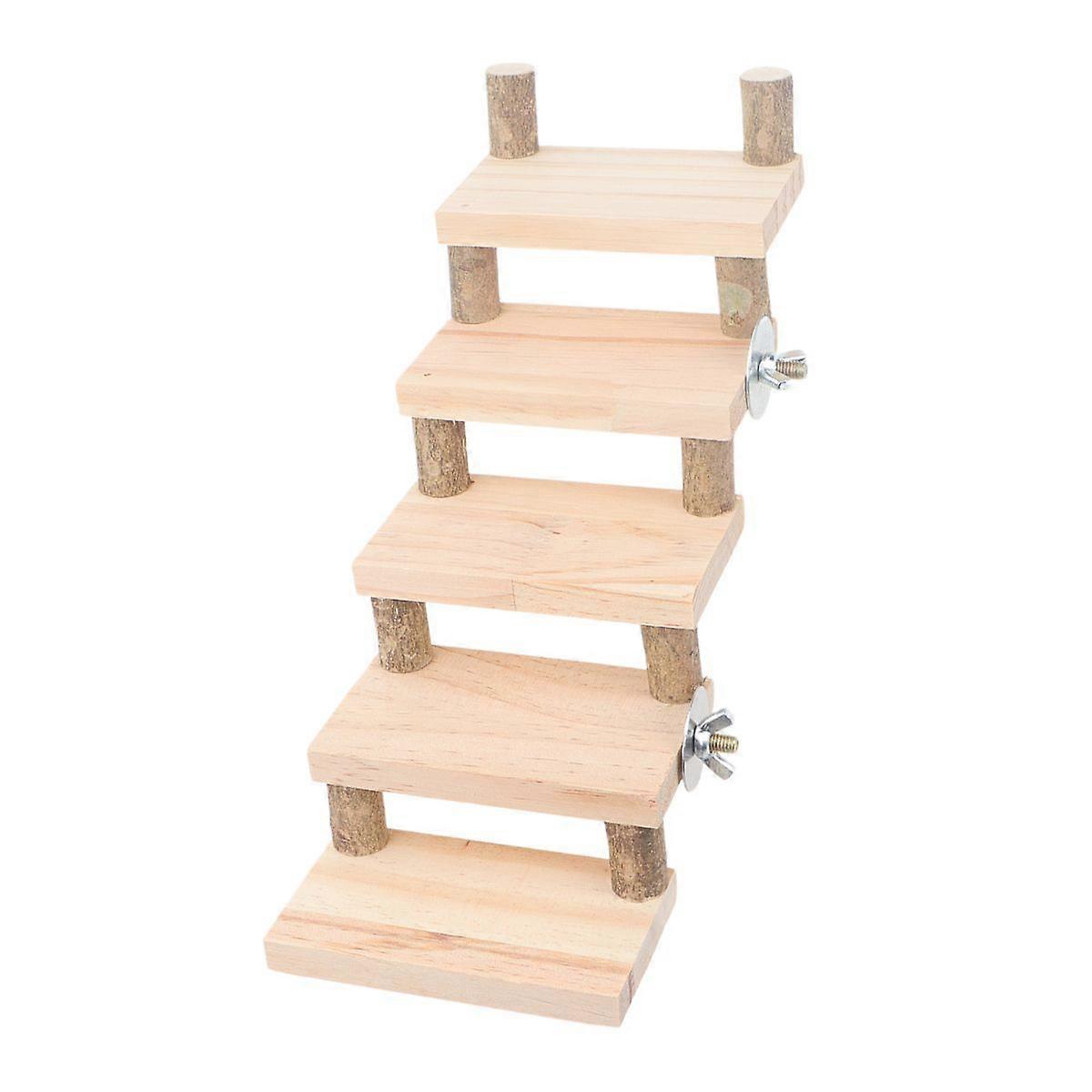 Creative Bird Ladder Toy Bird Parrot Climbing Toy Funny Hamster Playing Board (5 Ladders, Style A)