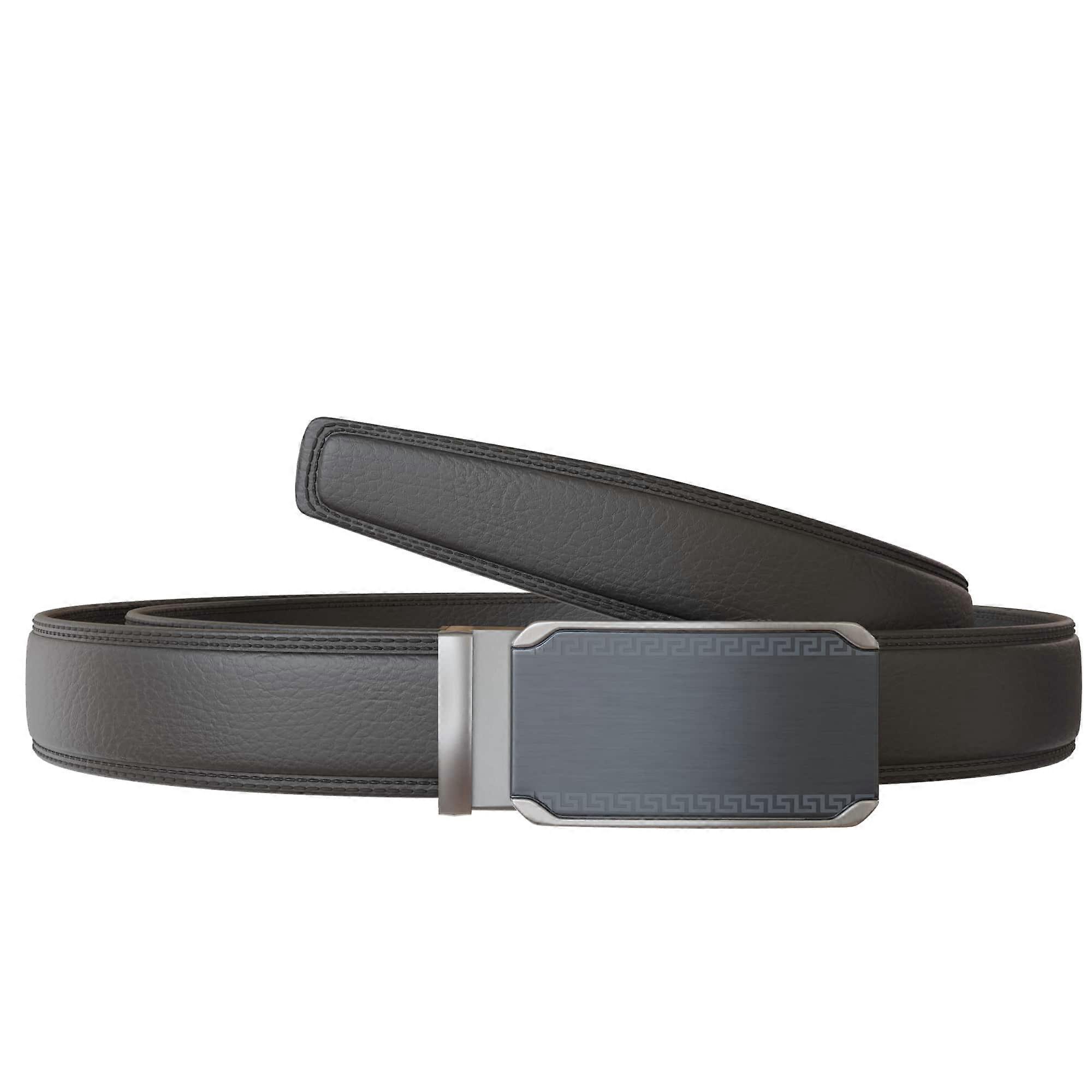 Plus Sizes Men's Leather Automatic Belt Shortable 160cm Black