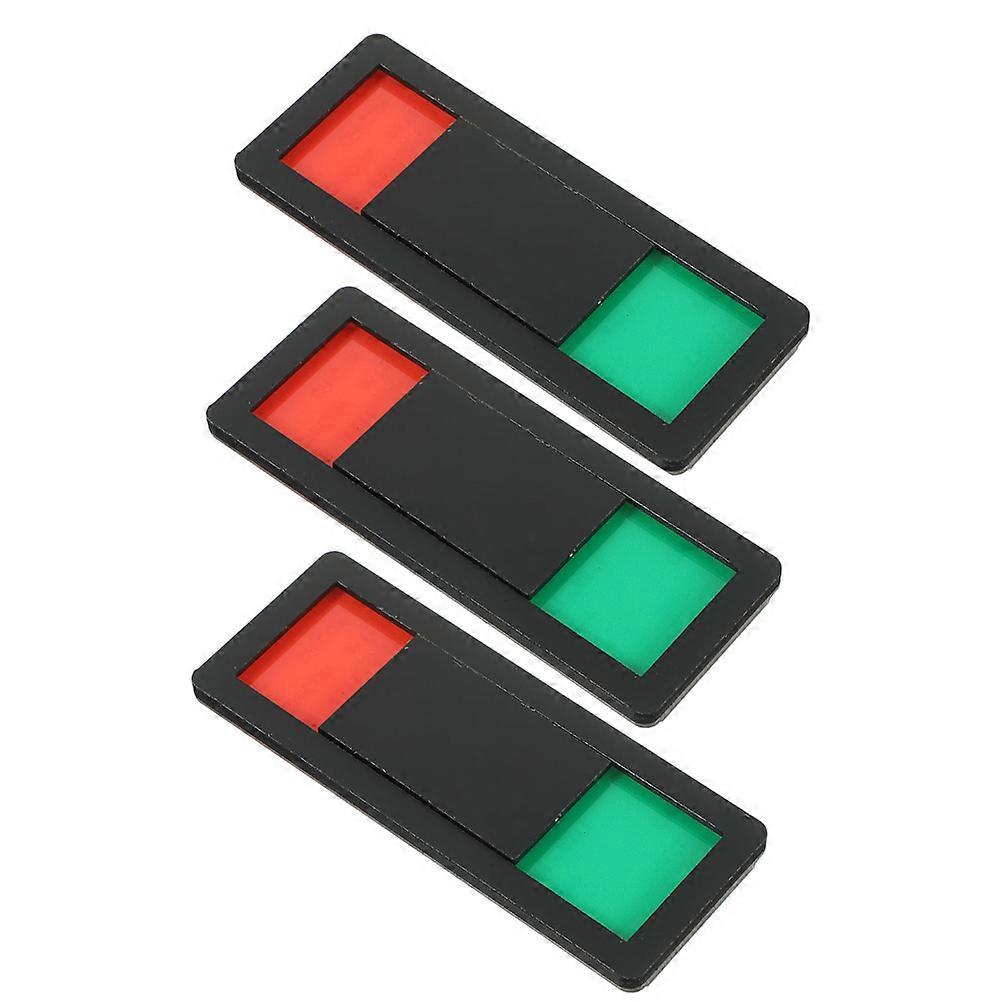 3pcs Privacy Door Signs with Adhesive Tape Black Vacancy Indicator Sliders for Office, Meeting, Bathroom, and Conference Use Easy Install Clear