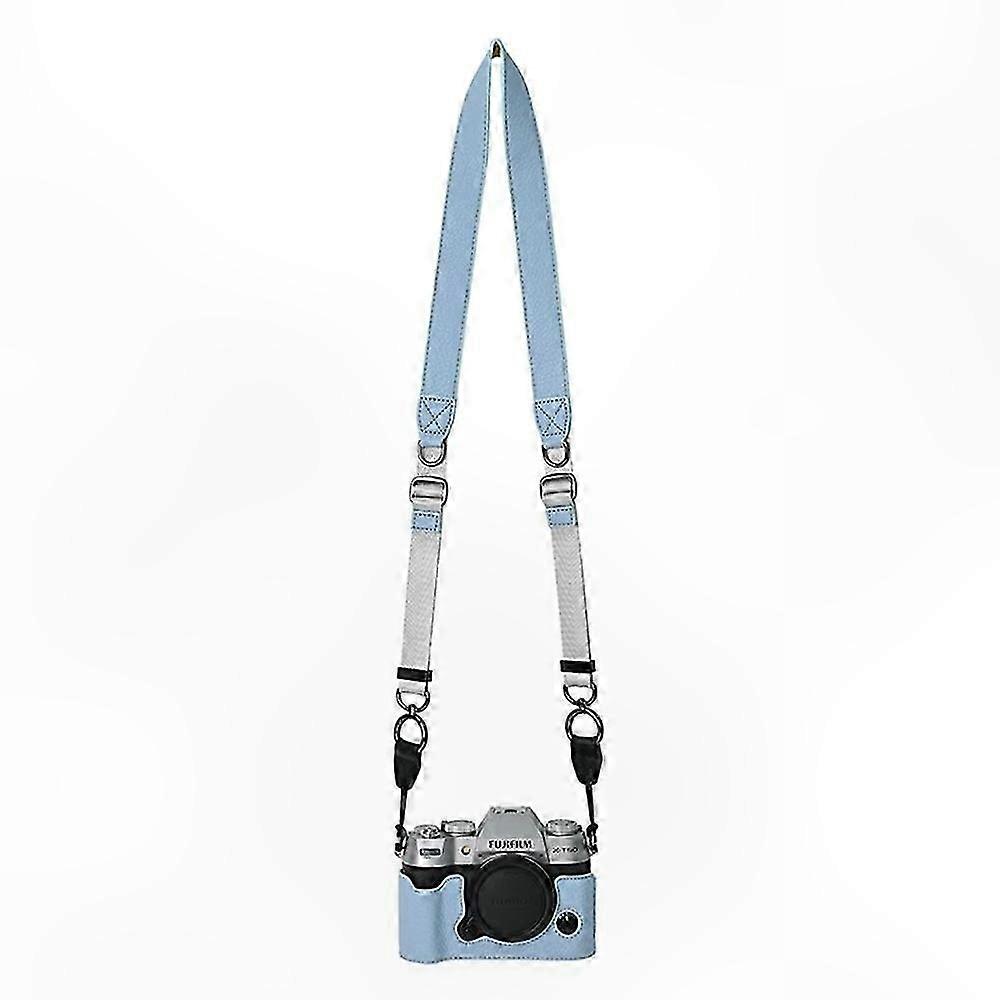 PU Leather Camera Half Case with Battery Access and Shoulder Strap for Mirrorless Cameras