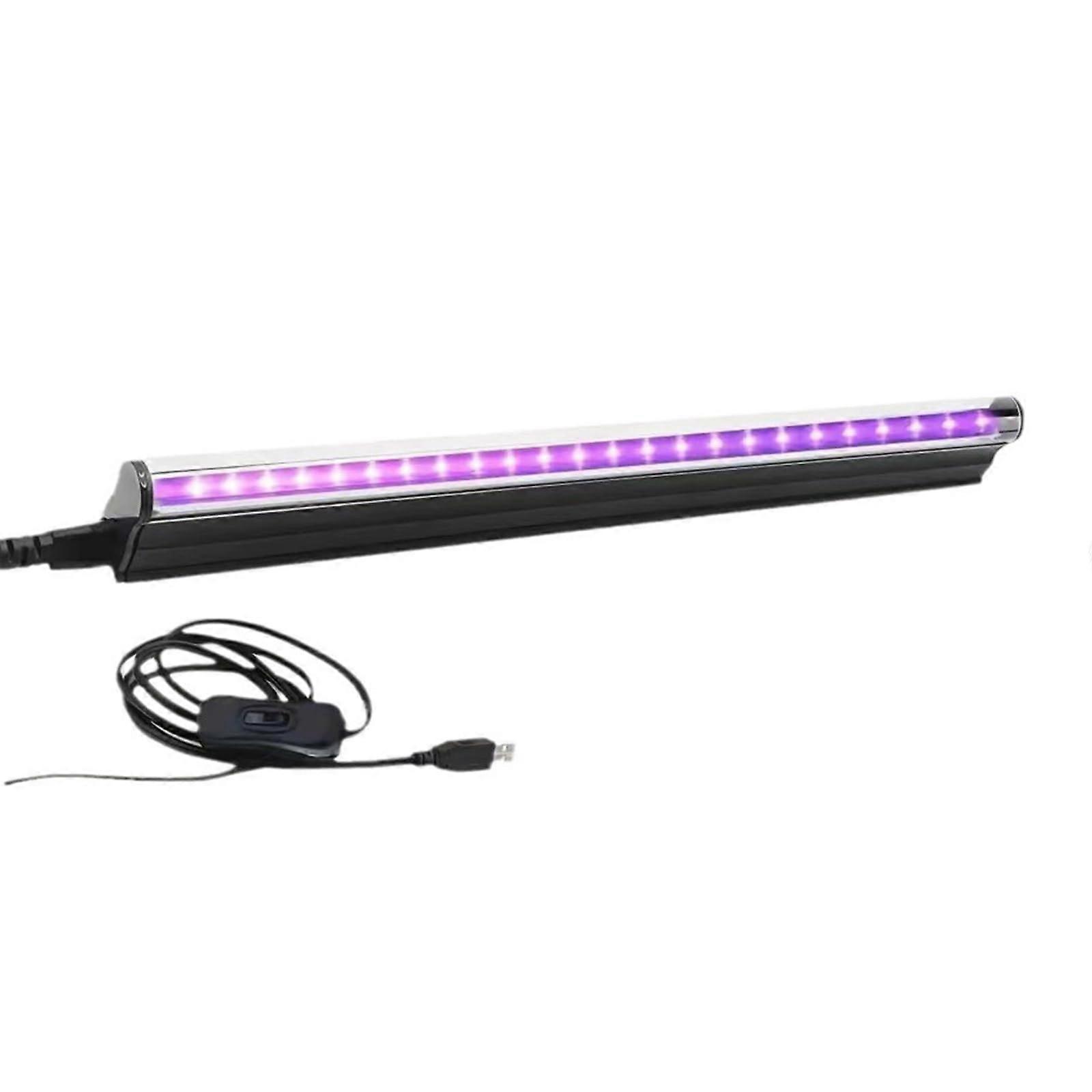 LED UV Blacklight Lamp Portable USB Powered Bar Light For Fluorescence Bright PlugAndPlay 2 Pack Black