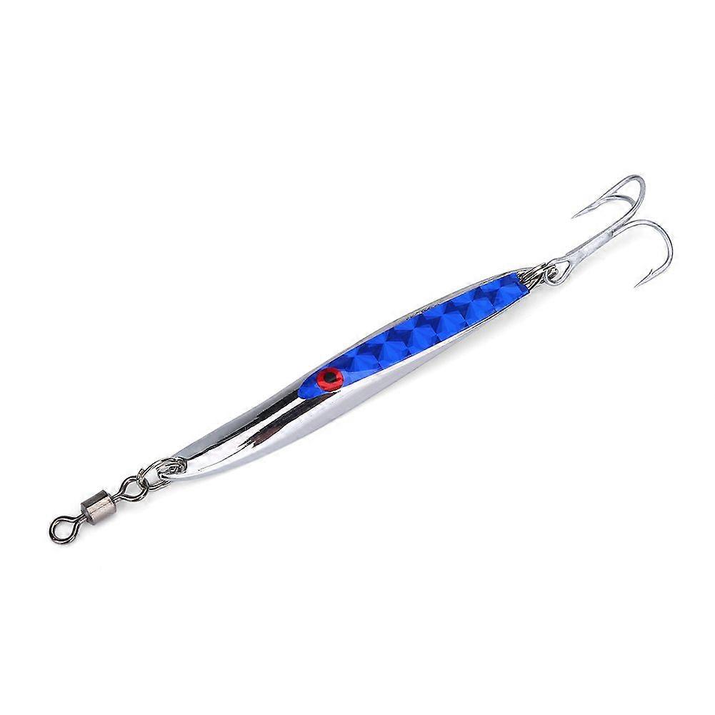 Lures Sequins Metal Bass Hard Spoon Bait Jig Lure Artificial Hook (Blue 28g)