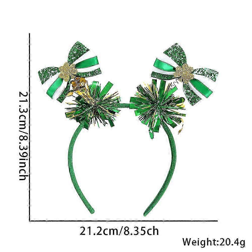 ホワイト&グリーンボウタイシャムロックデコレーション(2個入り)