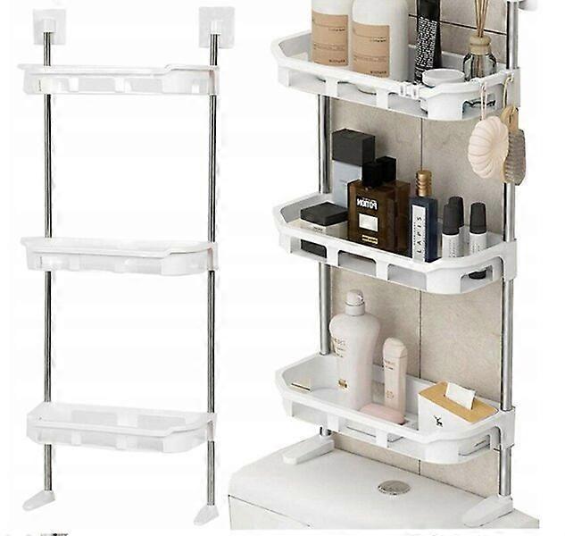 Three-layer shelf cabinet for bathroom, flexibly installable, utilizing idle space