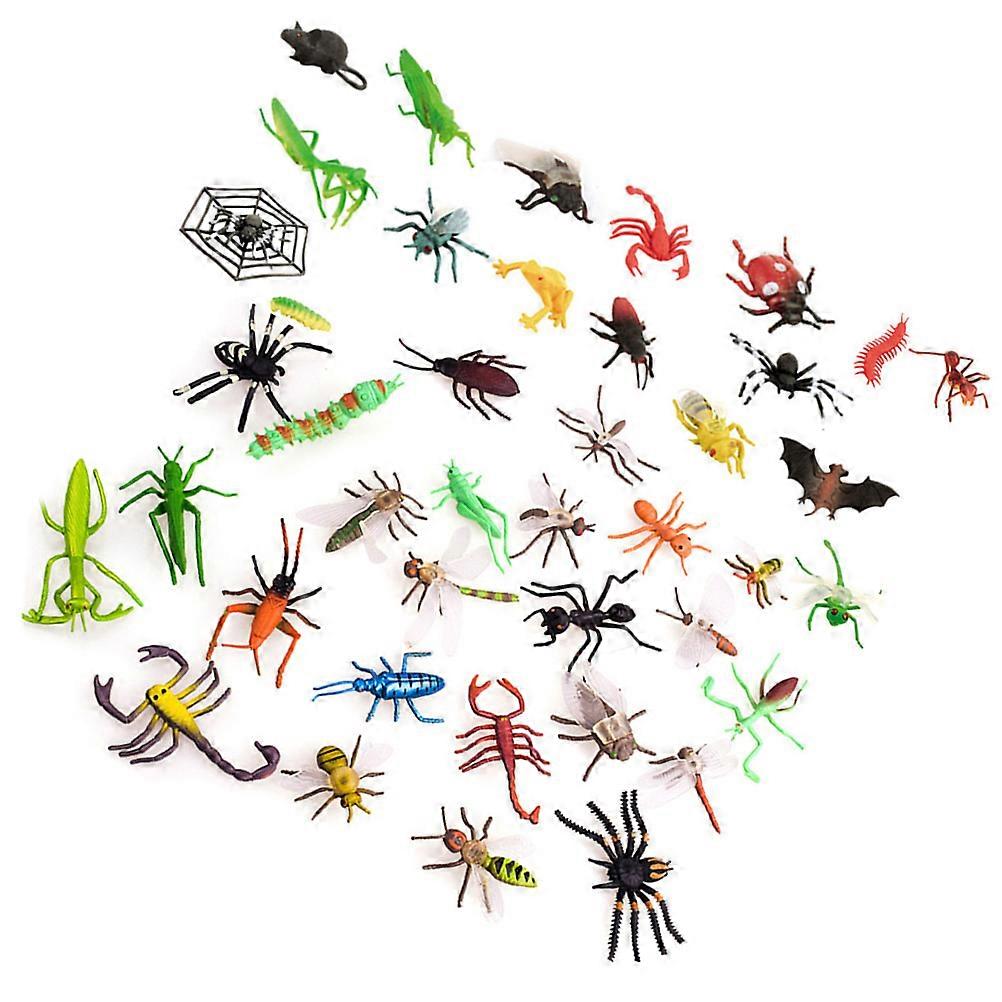 Simulation Insect 39Pcs Model Toys For Kids And Adults Pretend Play And Cognitive Learning Assorted Color Mini Size Vivid Insect Figures