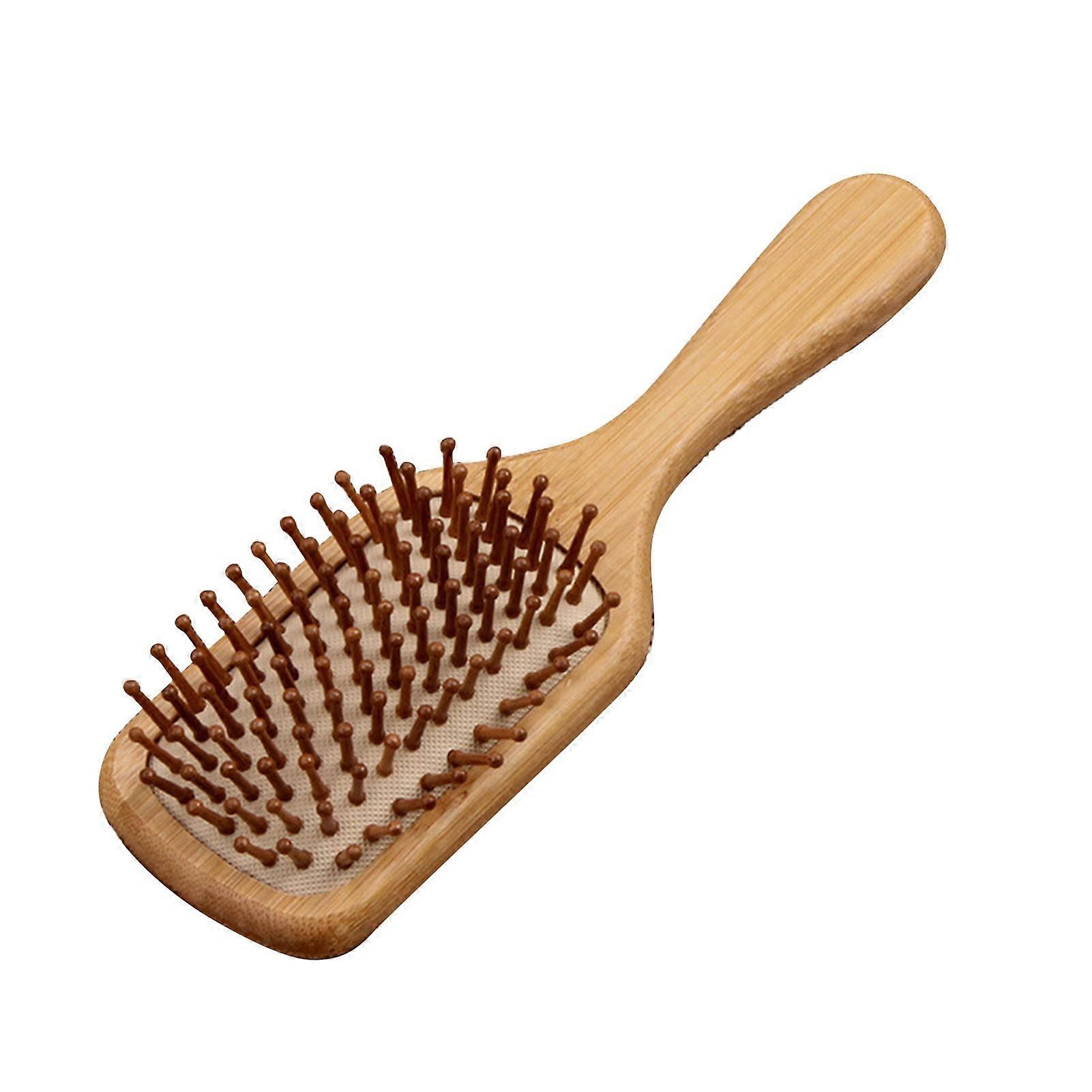 Bamboo Paddle Hair Brush For Detangling And Frizz Smoothing Ergonomic Portable Eco Friendly Styling Tool