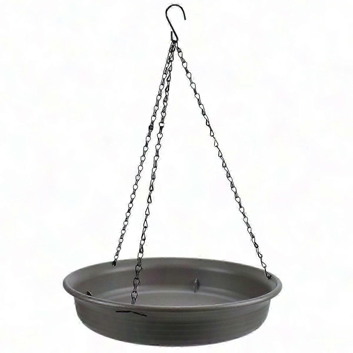 Hanging Bird Bath Feeder with Deep Water Tray - Thickened Resin Round Tray for Birds
