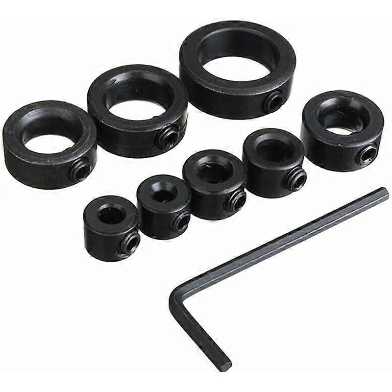 Depth Stop, Drilling Depth Stops, Depth Stop Collars, 8 pcs Depth Stop Collars, Positioner Ring with Hex Key, 3-16 mm