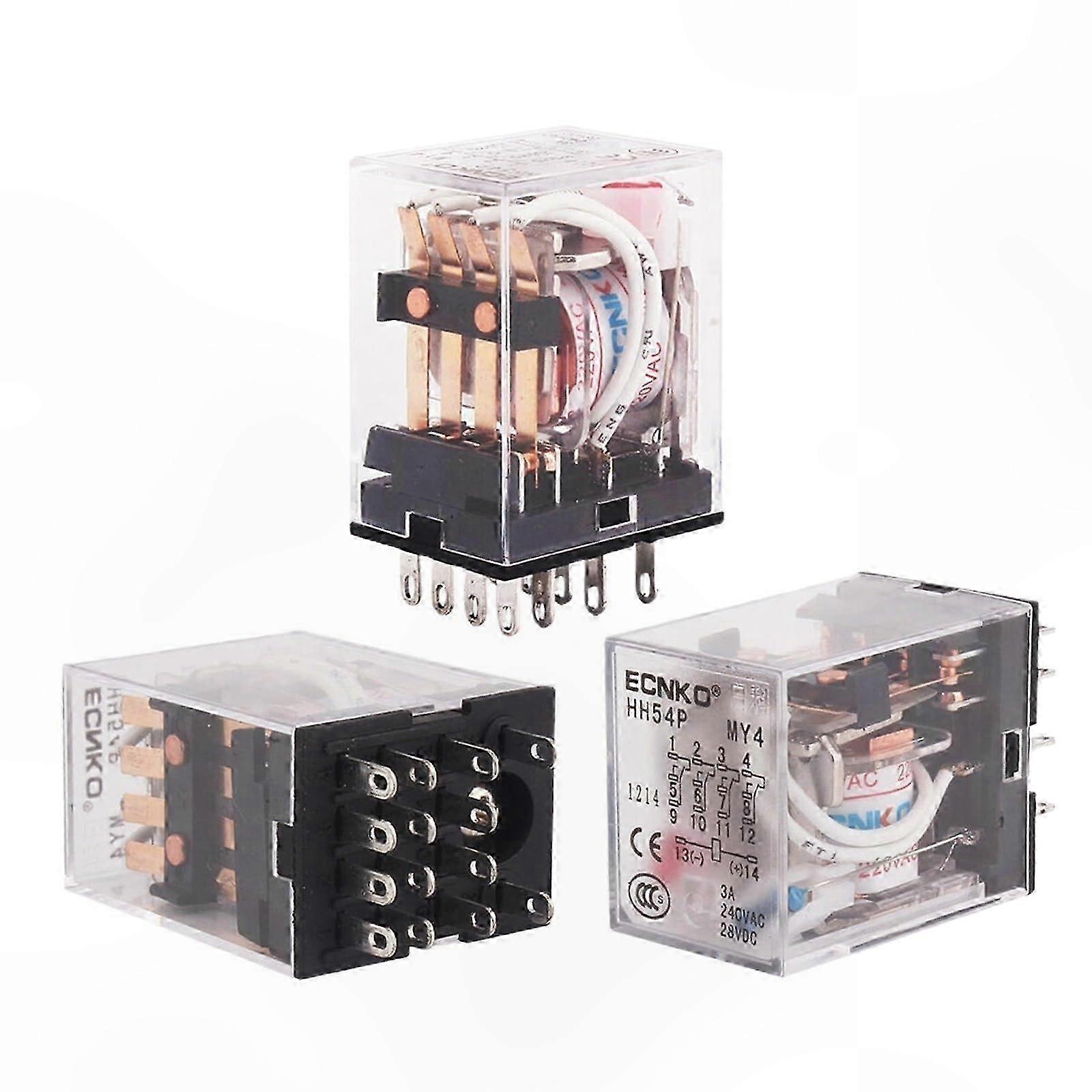 Electromagnetic Relay 4PDT 14PIN AC/DC 6V-380V 2PCS General Purpose Relay Switch