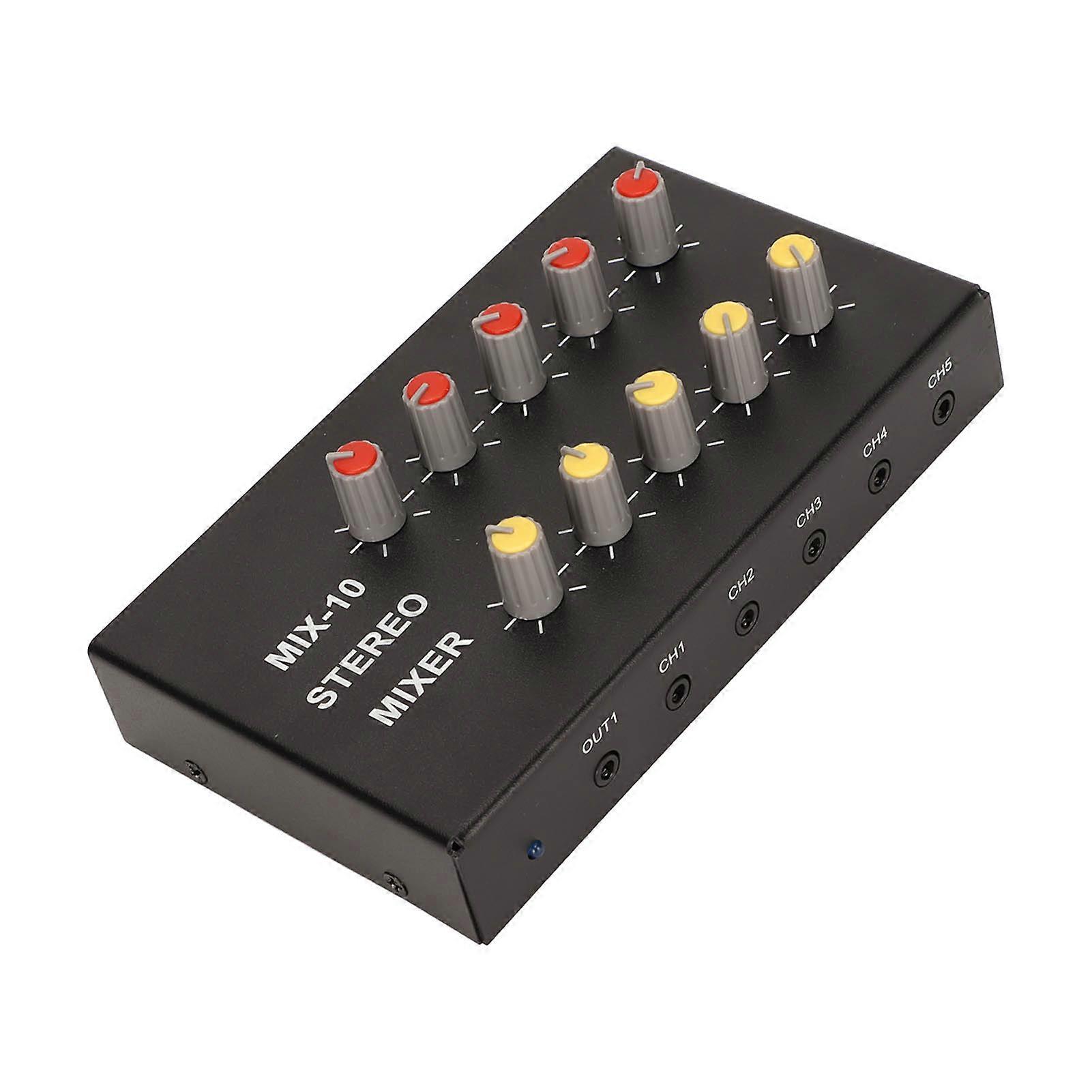Professional Stereo Mixer 2 Input 10 Output 3.5mm Digital Console