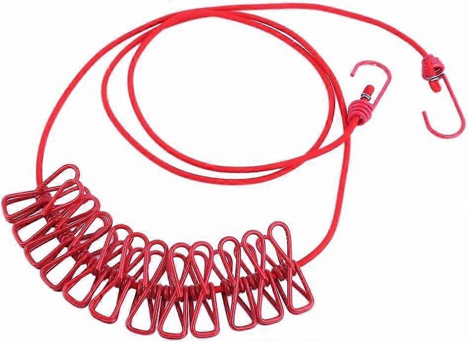 Triomphe Clothesline Portable Elastic Adjustable Clothesline with 12pcs Clips