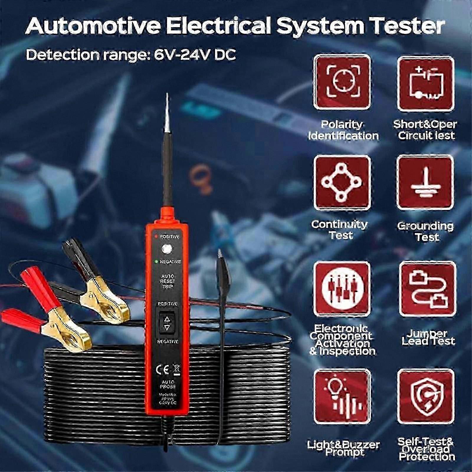 Autel PowerScan PS100 Automotive Circuit Tester Tool 6-24V Digital Multimeter for Electrical Diagnostics & Voltage Testing