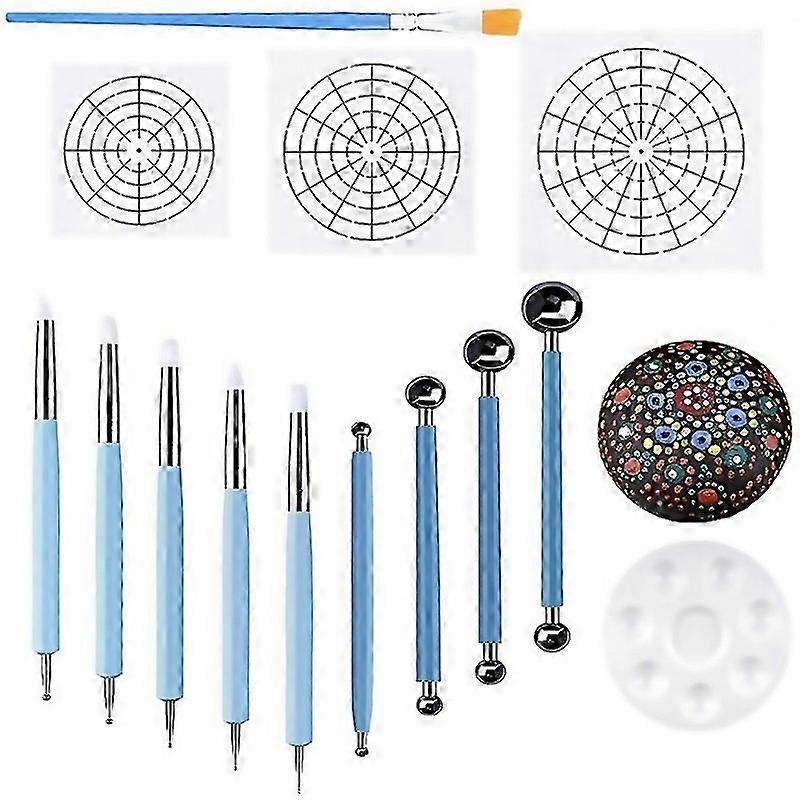 For Set Of 14 Mandala Dotting Stencil Tools Rock Painting Kit Dotting Tools Include Templates Paint