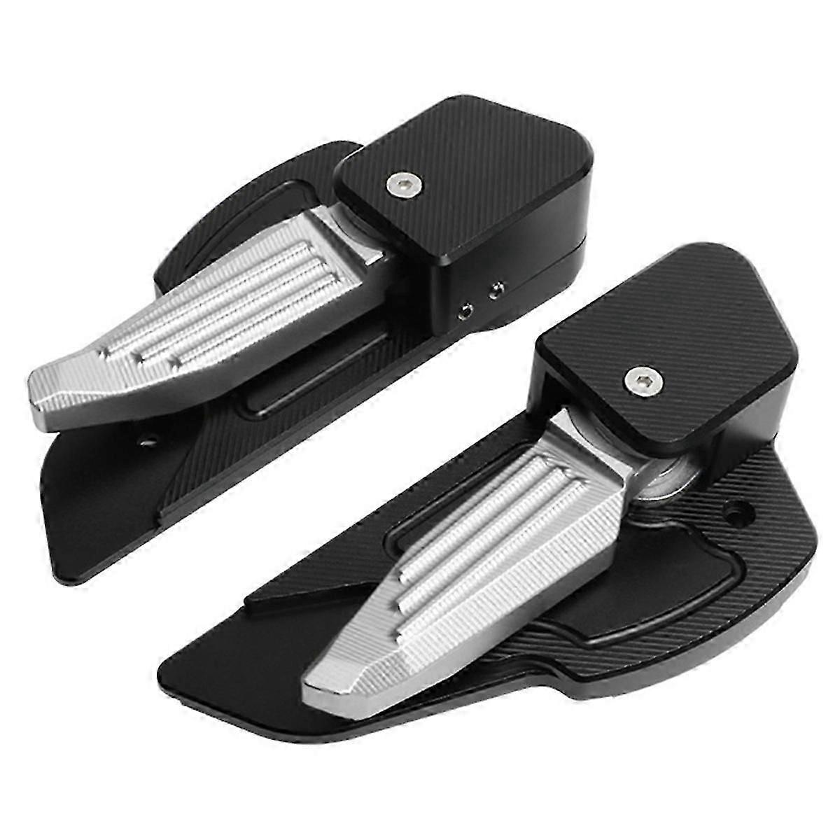 Motorcycle Automatic Extension & Fold Rear Foot Pedal Foldable for Primavera150 Sprint 150 Black+Si
