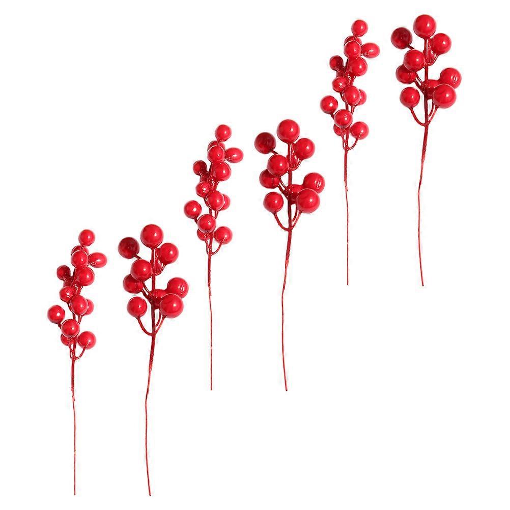 Red Berry Stems Artificial Berry Stems for Decoration 30Pcs Pack
